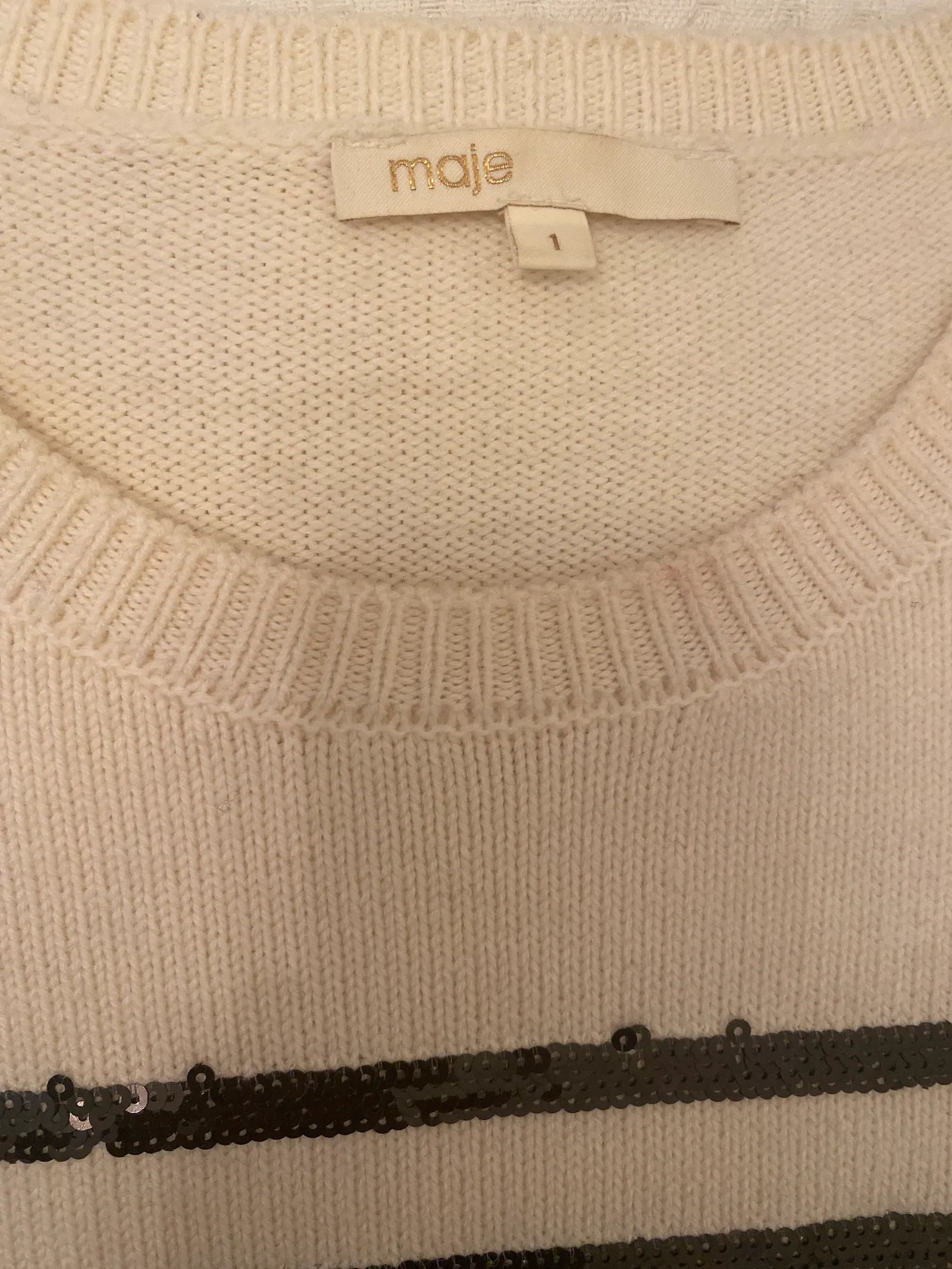 Maje Maje NWT Maje Mystrip Sequned Sweater Size S / US 4 / IT 40 - 3 Thumbnail