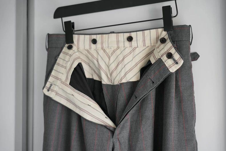 Yohji Yamamoto size m 95aw Deer Hall Grey Orange Stripe Pan -DMC