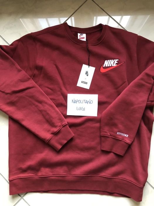 Supreme Nike X Supreme Crewneck Burgundy | Grailed