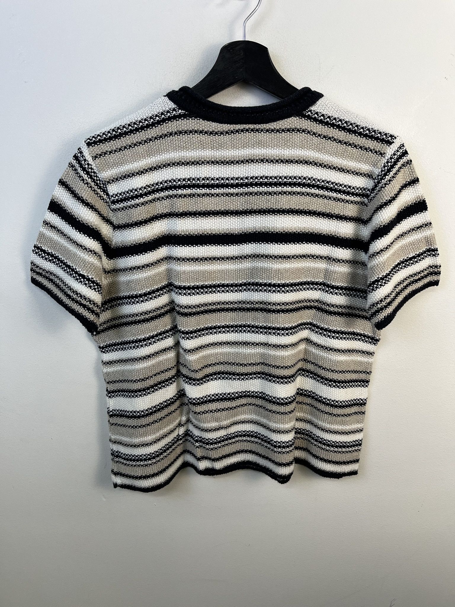 Other Vintage Knit Sweater 1990s Thick Knit Tee Shirt Striped Taupe Knit Tee Size S Size US S / EU 44-46 / 1 - 3 Thumbnail