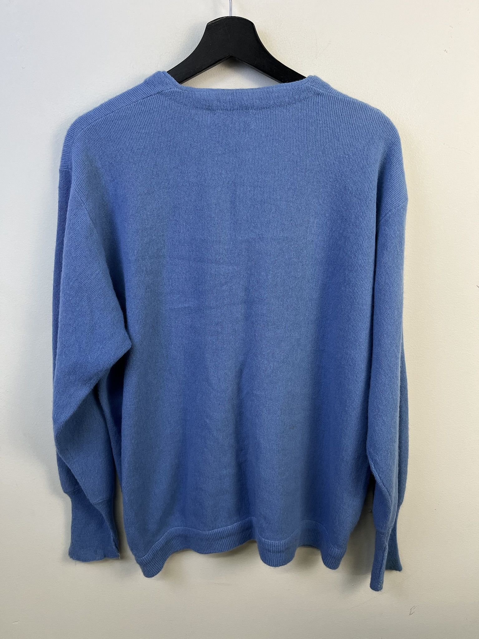 Other Vintage Knit Sweater 1990s Thick Knit Blue Finger Walk Knit Cardigan Size L Size US L / EU 52-54 / 3 - 4 Thumbnail