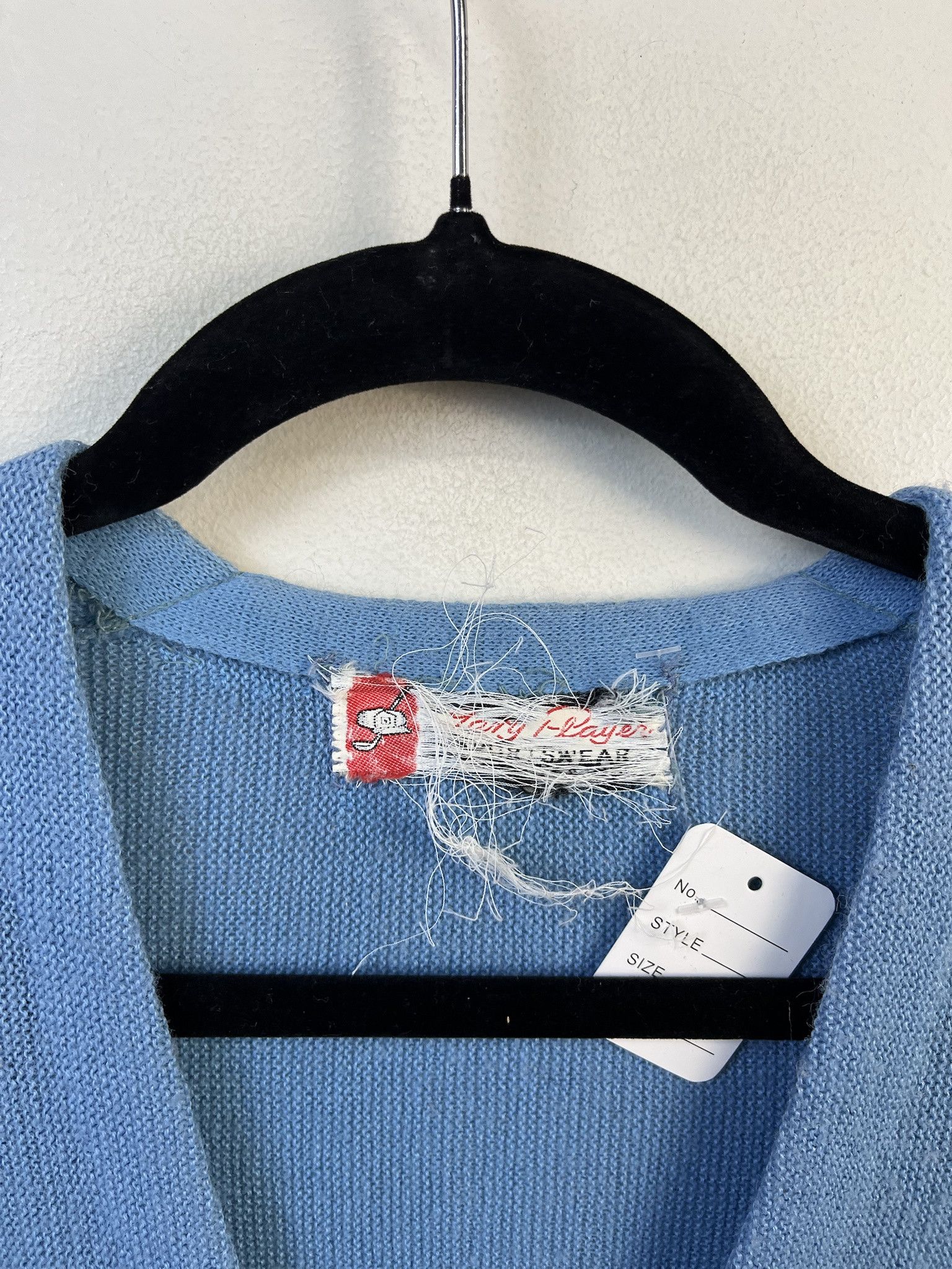 Other Vintage Knit Sweater 1980s Thick Knit Sky Blue Knit Cardigan Size M Size US M / EU 48-50 / 2 - 2 Thumbnail