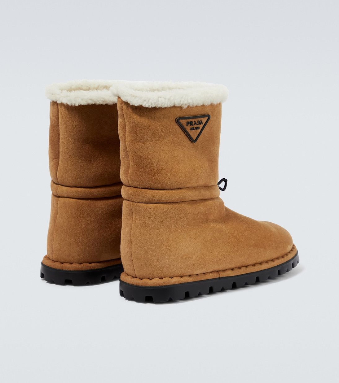 Prada Suede shearling-lined logo boots Size US 7 / EU 40 - 4 Thumbnail
