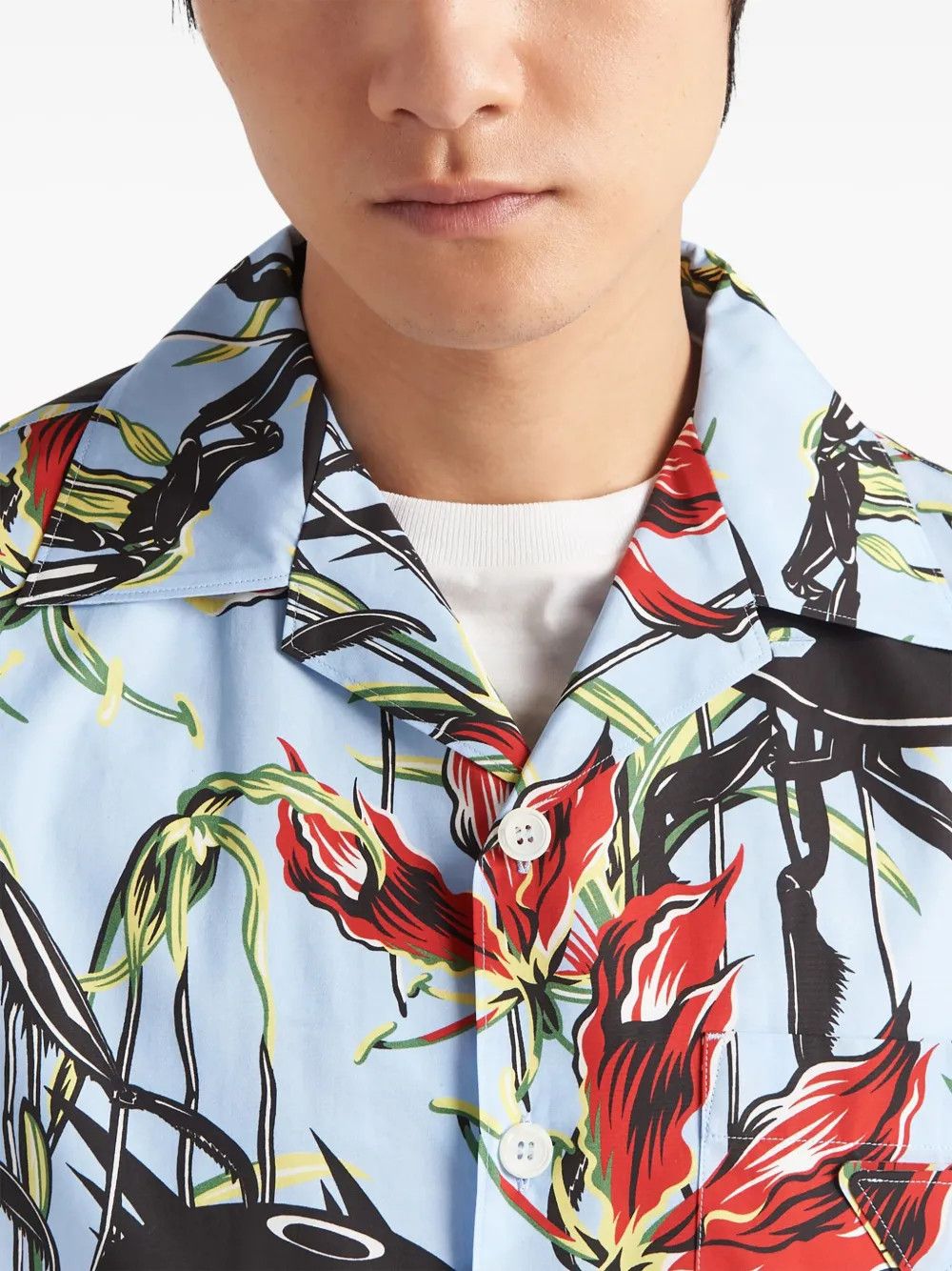 Prada UFO-print cotton shirt in blue Size US L / EU 52-54 / 3 - 2 Thumbnail