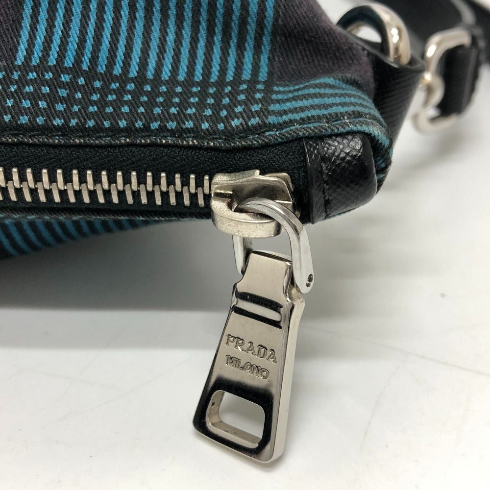 Prada Prada Triangle Logo Check 2 Way Bag Shoulder Diagonal Hanging (E.G. Of A Rocket) Tote Handbag Cotton Women Size ONE SIZE - 8 Thumbnail