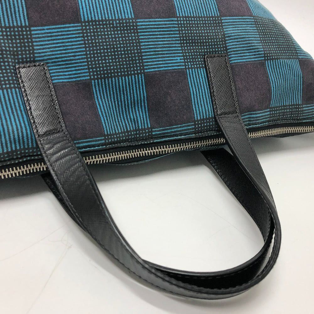 Prada Prada Triangle Logo Check 2 Way Bag Shoulder Diagonal Hanging (E.G. Of A Rocket) Tote Handbag Cotton Women Size ONE SIZE - 5 Thumbnail