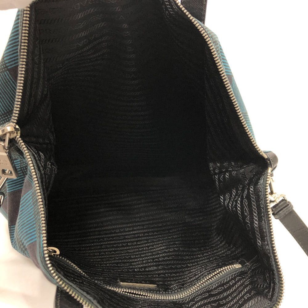 Prada Prada Triangle Logo Check 2 Way Bag Shoulder Diagonal Hanging (E.G. Of A Rocket) Tote Handbag Cotton Women Size ONE SIZE - 13 Thumbnail