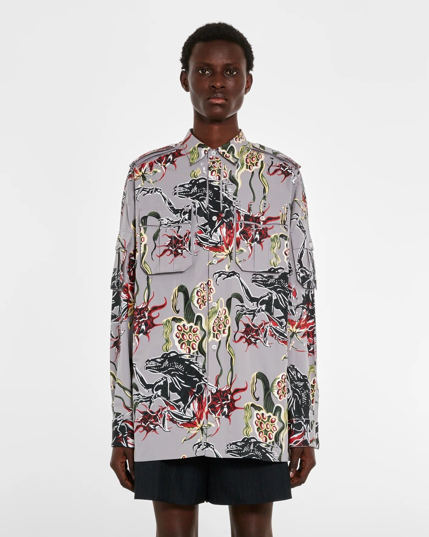 Prada Popeline Alien Printed Shirt Size US S / EU 44-46 / 1 - 2 Thumbnail