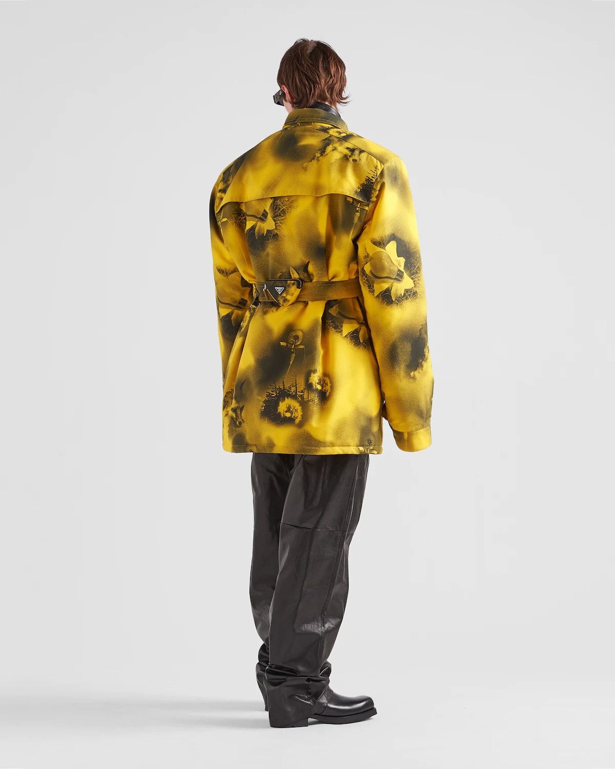 Prada $7K VALUE Printed Re-Nylon Parka in Black/Yellow Size US XS / EU 42 / 0 - 4 Thumbnail