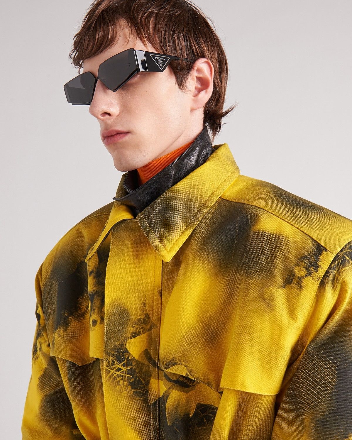 Prada $7K VALUE Printed Re-Nylon Parka in Black/Yellow Size US XS / EU 42 / 0 - 3 Thumbnail