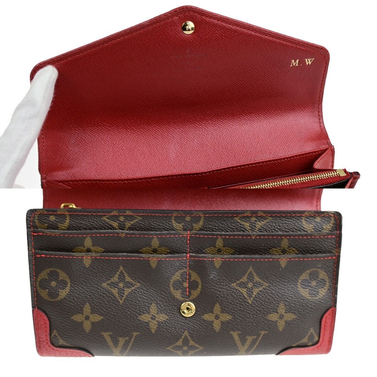 Louis Vuitton Portefeuille Sarah Brown Canvas Wallet (Pre-Owned) Size ONE SIZE - 10 Thumbnail