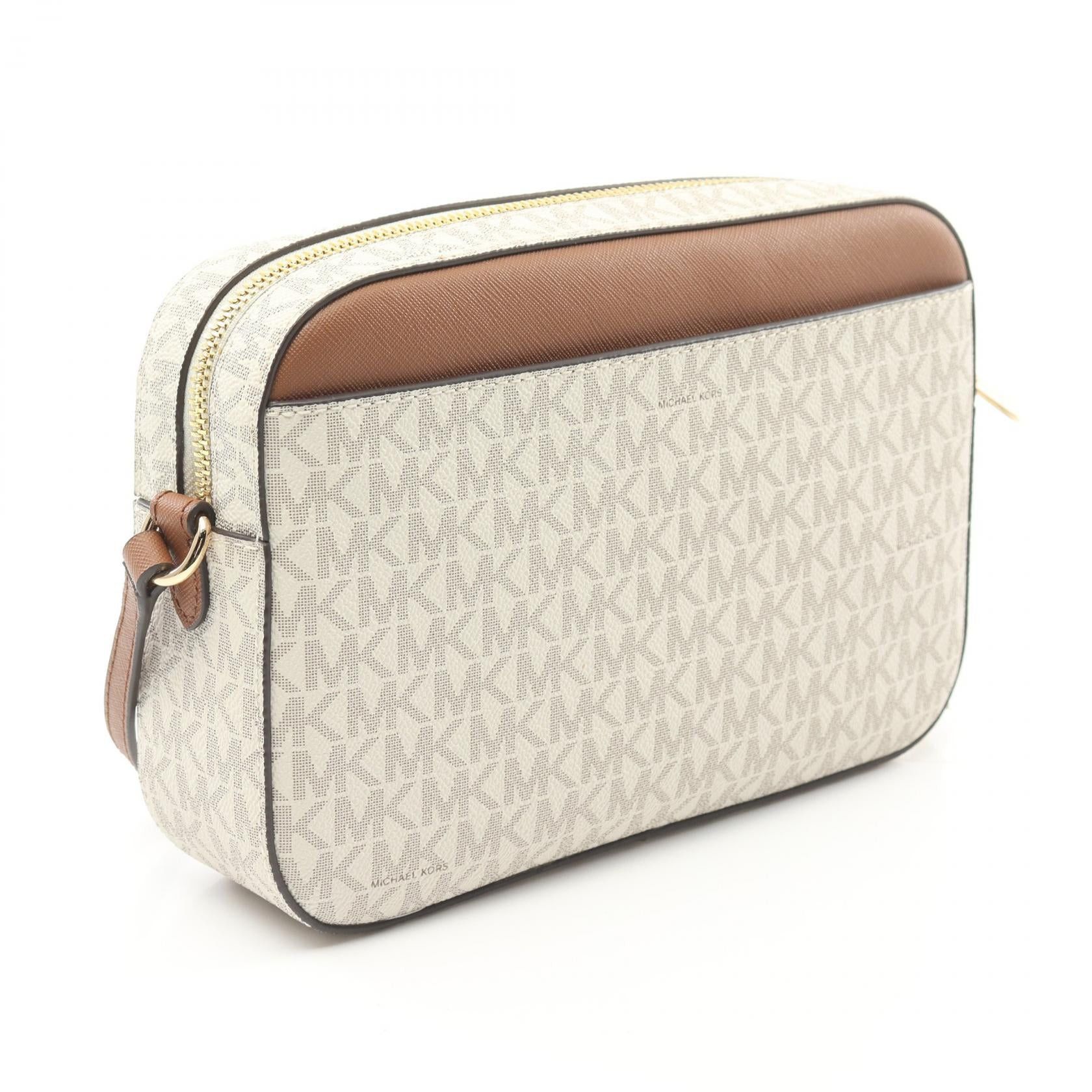 Michael Kors Michael Kors Jet Set Item Shoulder Bag Coated Canvas Leather White Brown Size ONE SIZE - 2 Thumbnail
