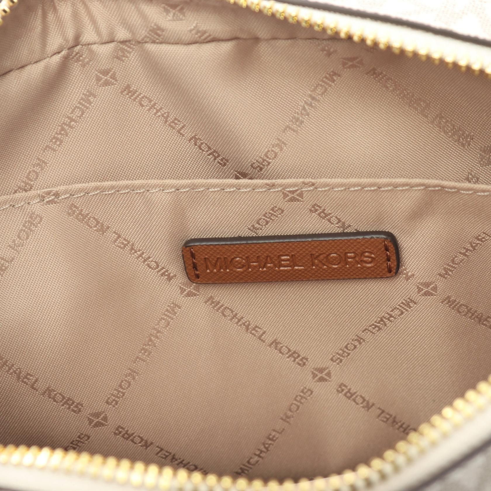 Michael Kors Michael Kors Jet Set Item Shoulder Bag Coated Canvas Leather White Brown Size ONE SIZE - 4 Thumbnail