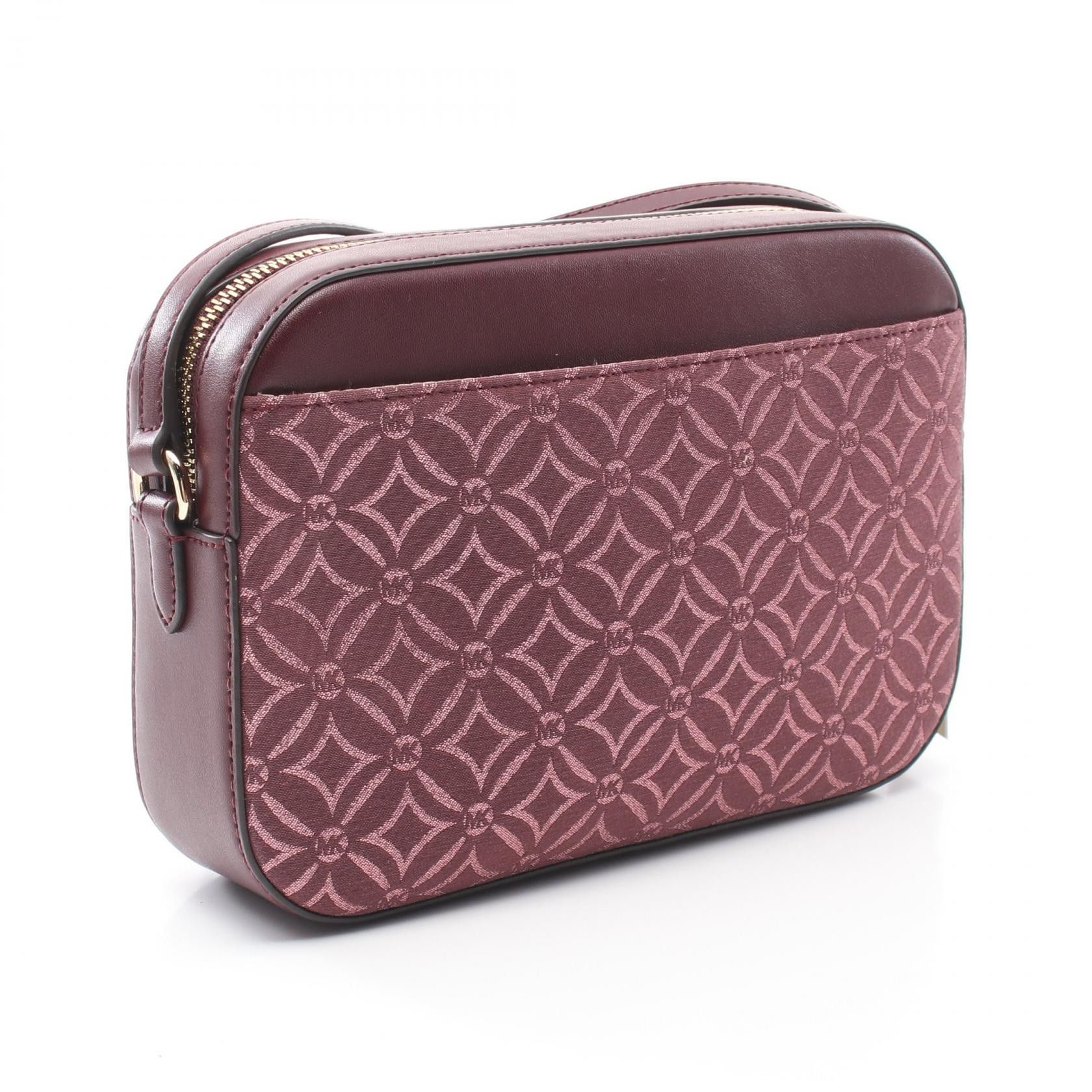 Michael Kors Michael Kors Jet Set Large Metallic Logo Jacquard Crossbody Bag Shoulder Leather Bordeaux Size ONE SIZE - 2 Thumbnail