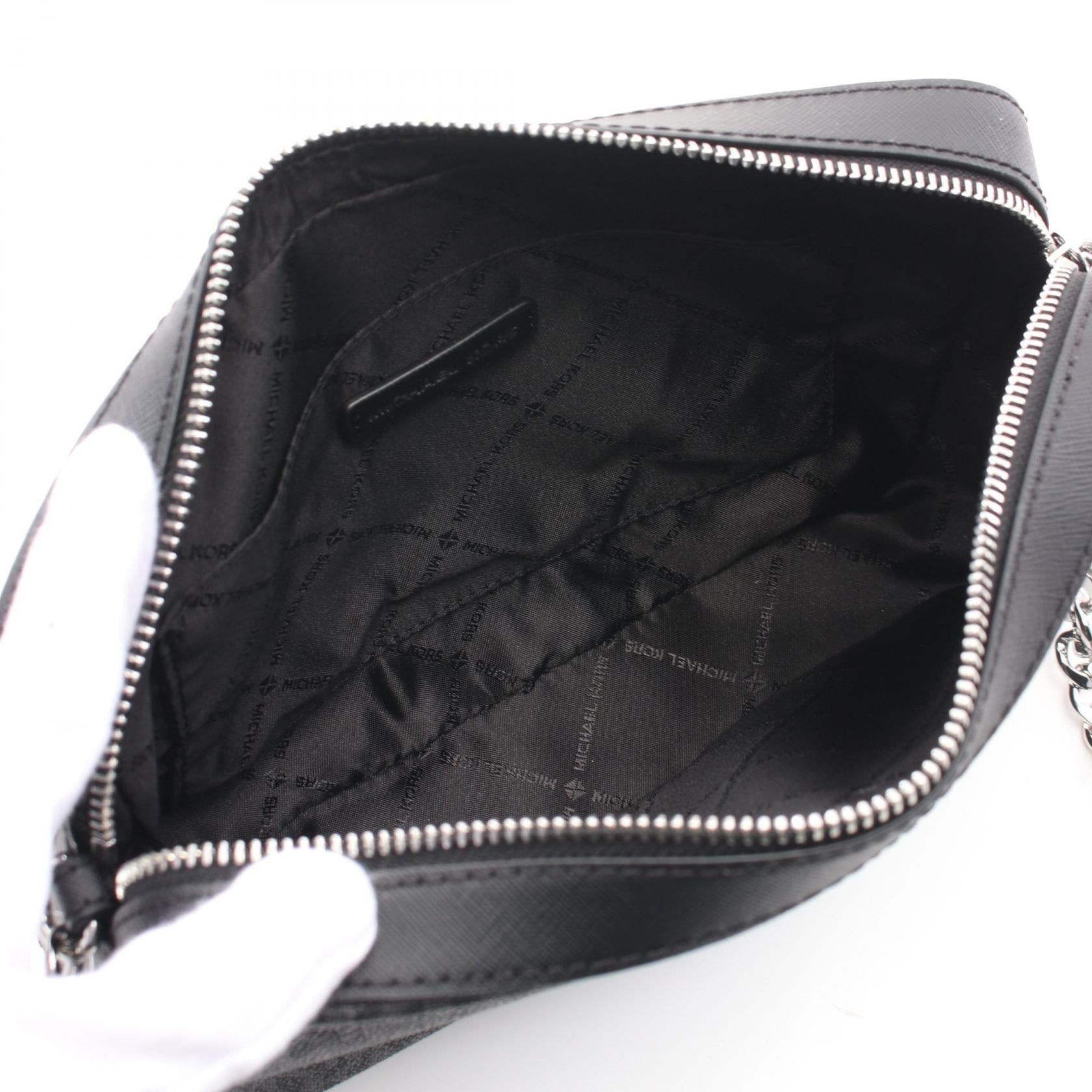 Michael Kors Michael Kors Jet Set Item Items Mk Signature Shoulder Bag Coated Canvas Leather Black Size ONE SIZE - 3 Thumbnail
