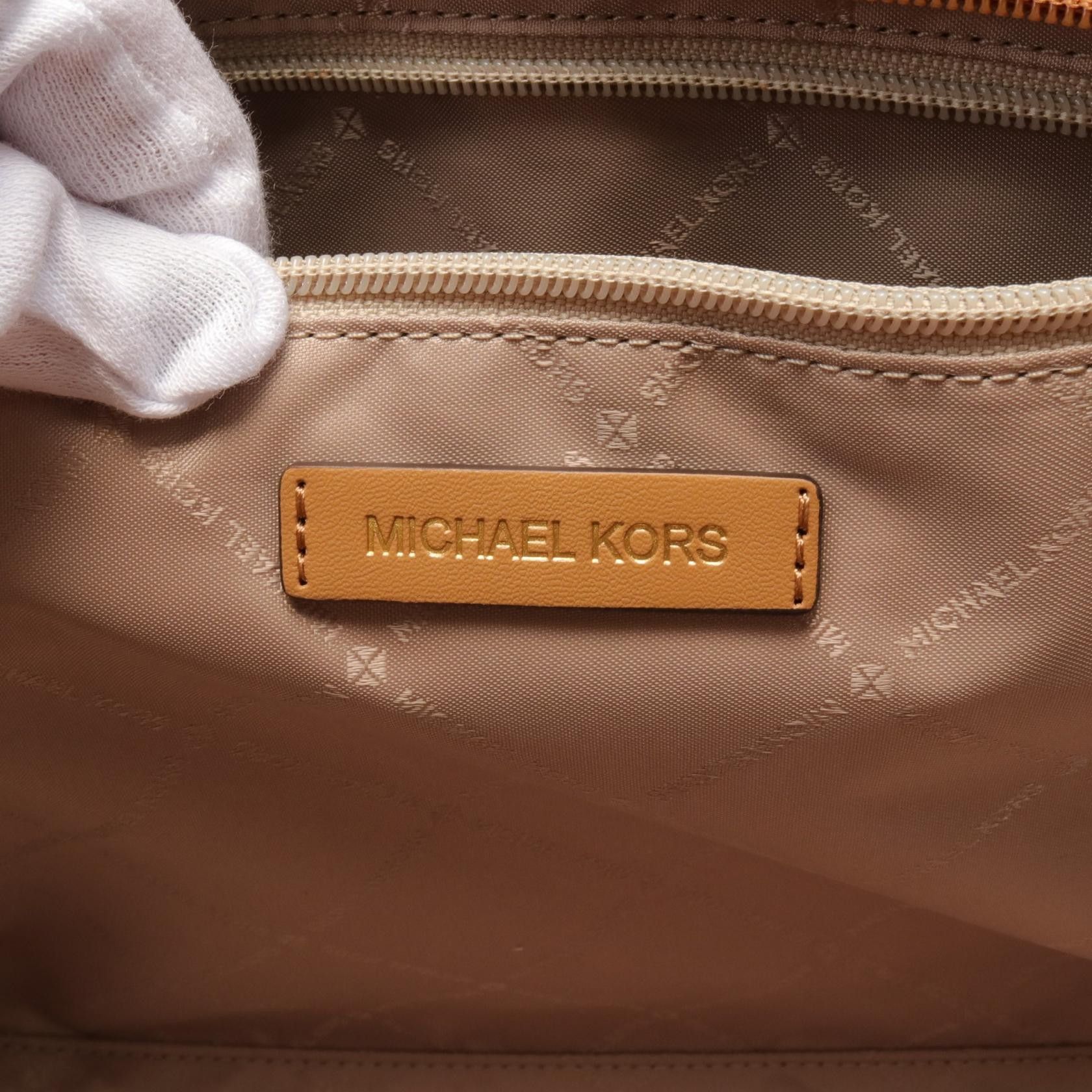 Michael Kors Michael Kors Jet Set Travel Handbag Tote Bag Coated Canvas Brown White Size ONE SIZE - 4 Thumbnail