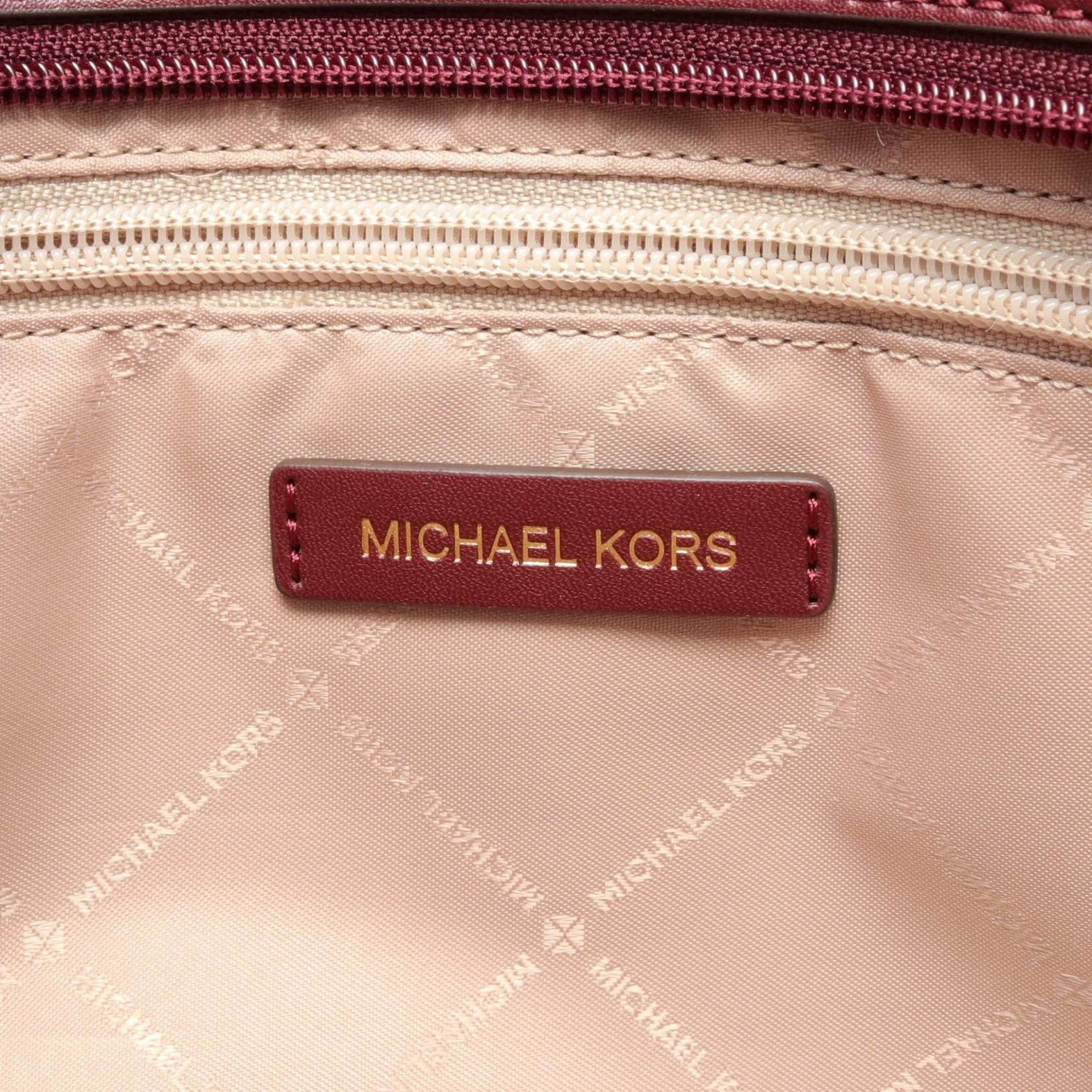 Michael Kors Michael Kors Jet Set Travel Handbag Tote Bag Coated Canvas Leather Pink Bordeaux Size ONE SIZE - 4 Thumbnail