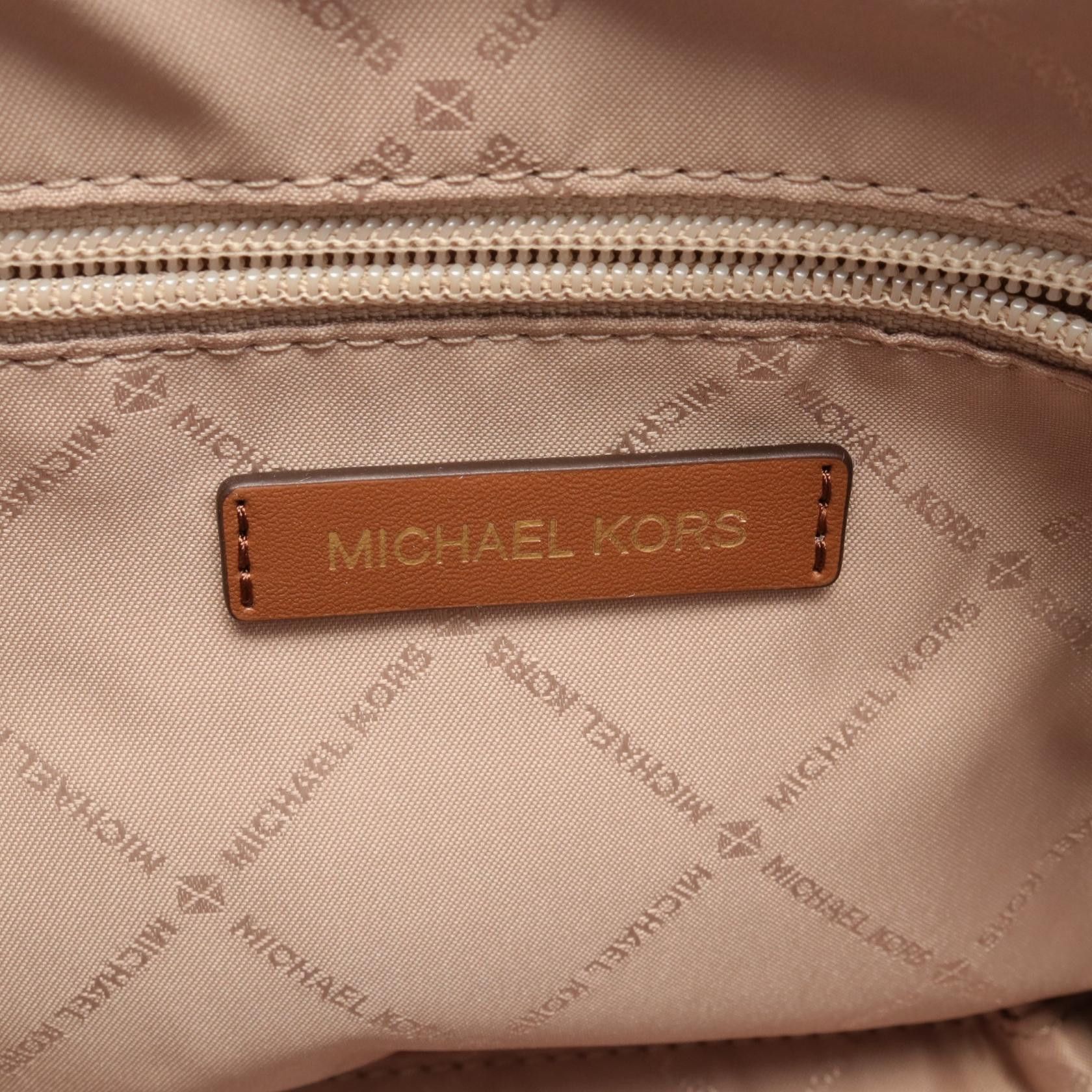 Michael Kors Michael Kors Avril Handbag Coated Canvas Leather Brown Size ONE SIZE - 4 Thumbnail