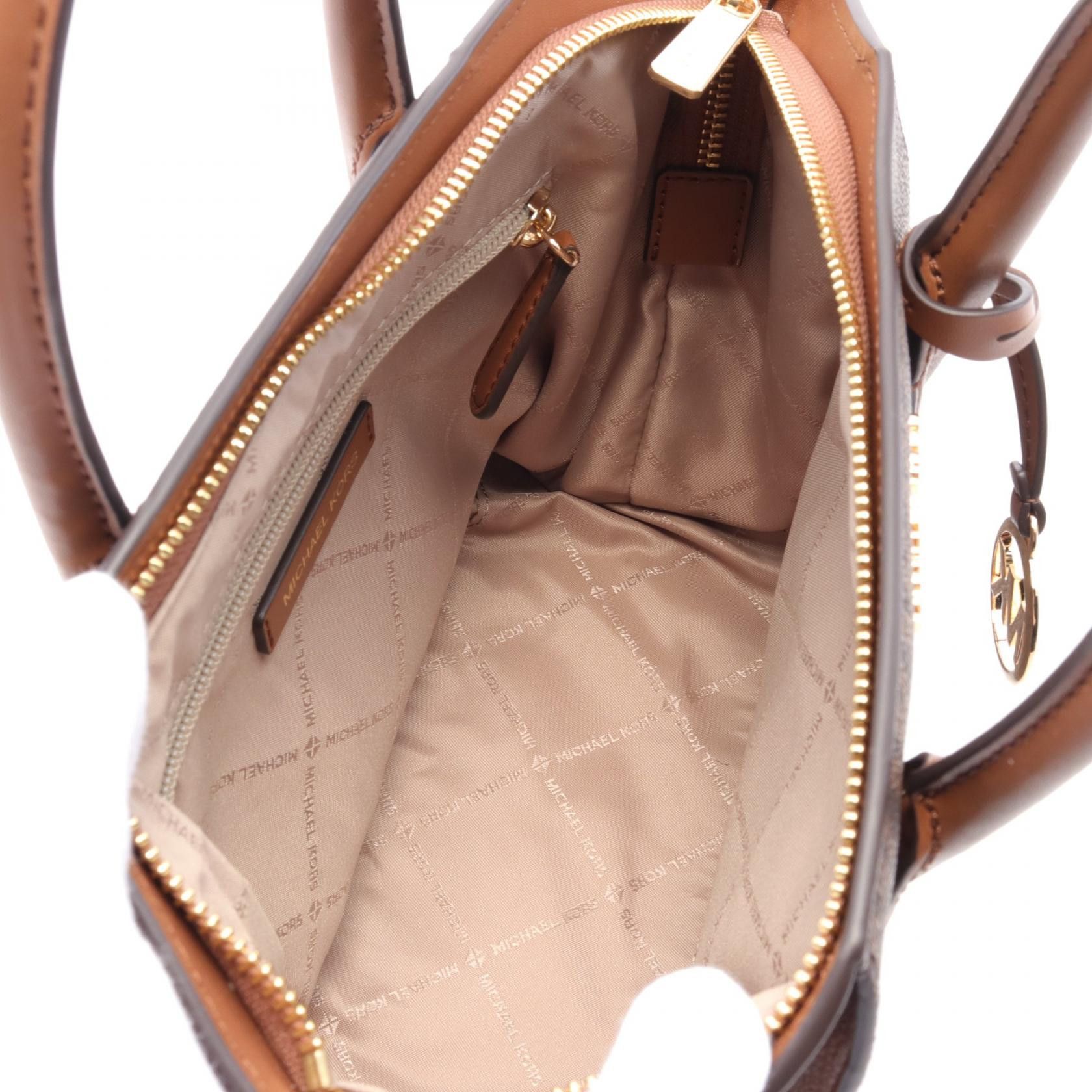 Michael Kors Michael Kors Avril Handbag Coated Canvas Leather Brown Size ONE SIZE - 3 Thumbnail