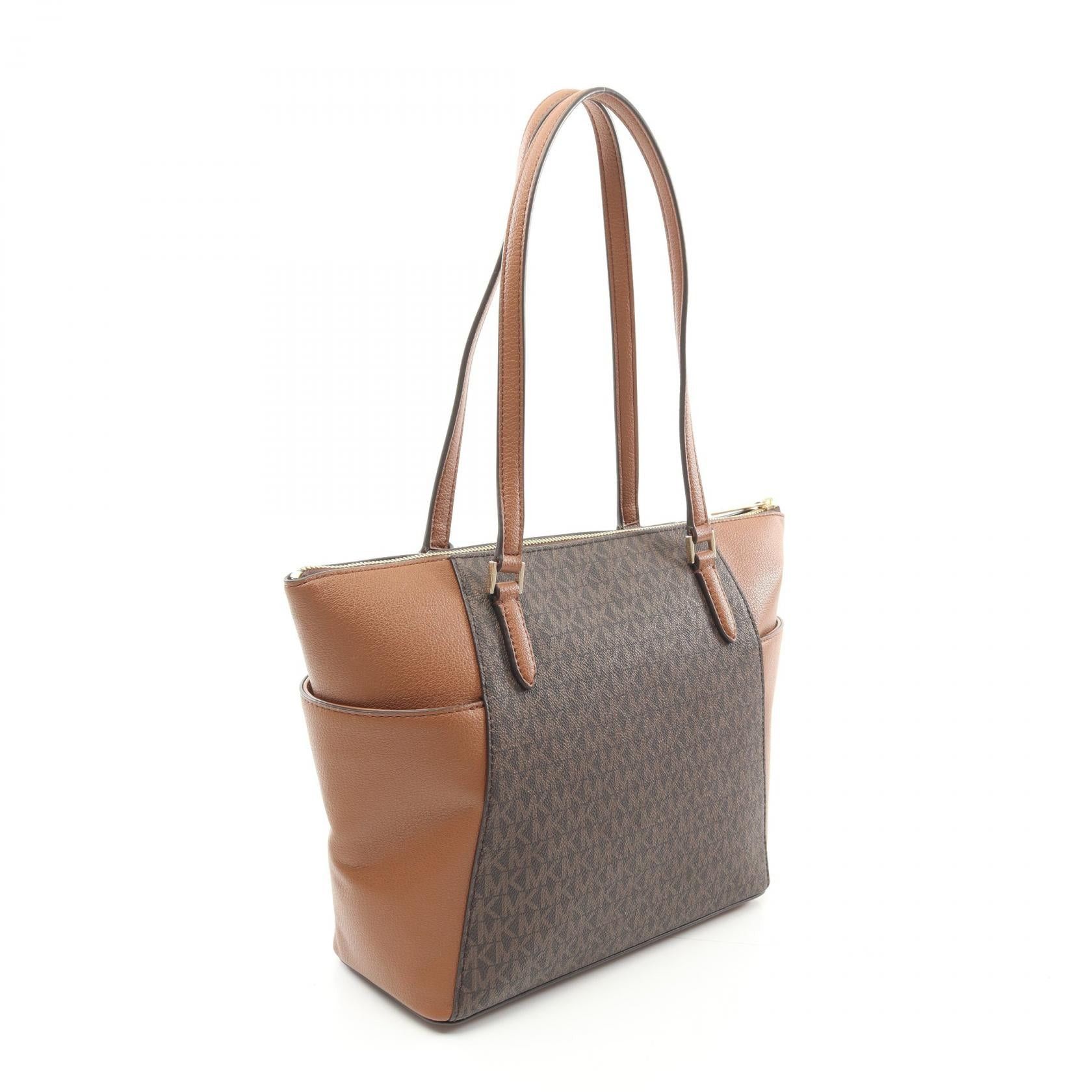 Michael Kors Michael Kors Charlotte Handbag Tote Bag Coated Canvas Leather Brown Size ONE SIZE - 2 Thumbnail