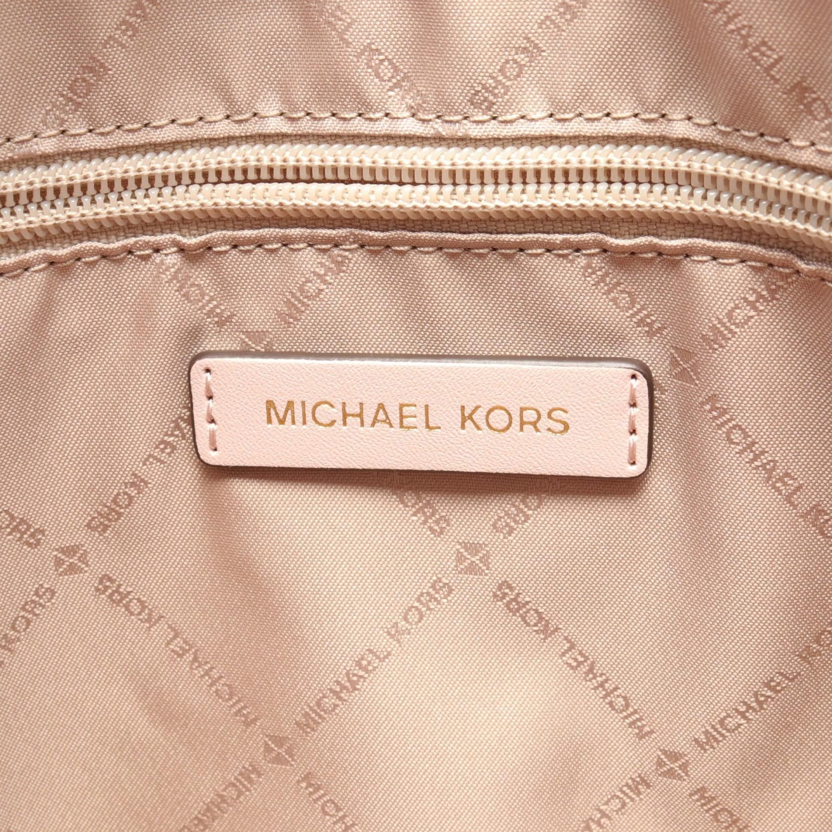 Michael Kors Michael Kors Charlotte Handbag Tote Bag Coated Canvas Leather Gold White Size ONE SIZE - 4 Thumbnail