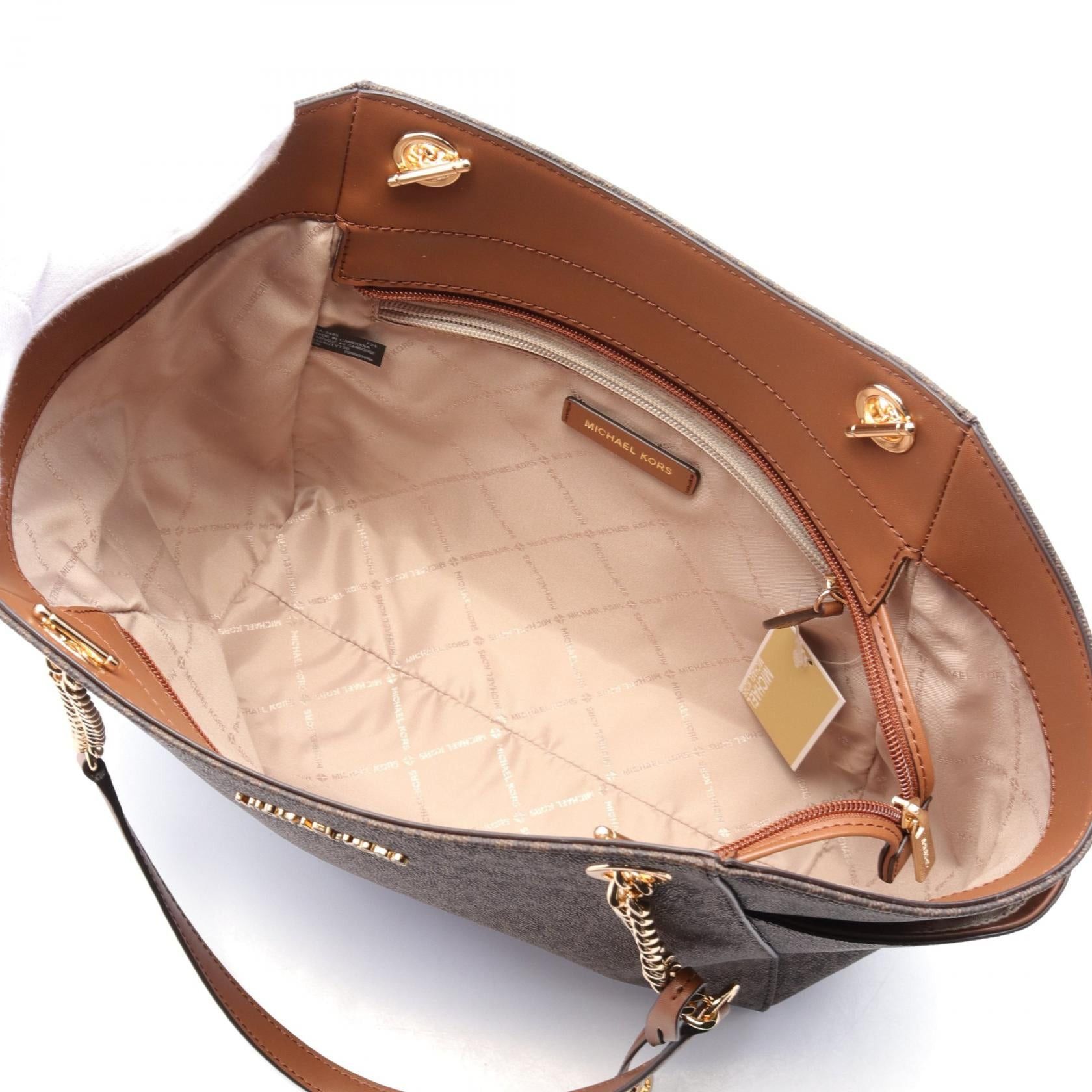 Michael Kors Michael Kors Jet Set Travel Handbag Tote Bag Coated Canvas Leather Brown Size ONE SIZE - 3 Thumbnail