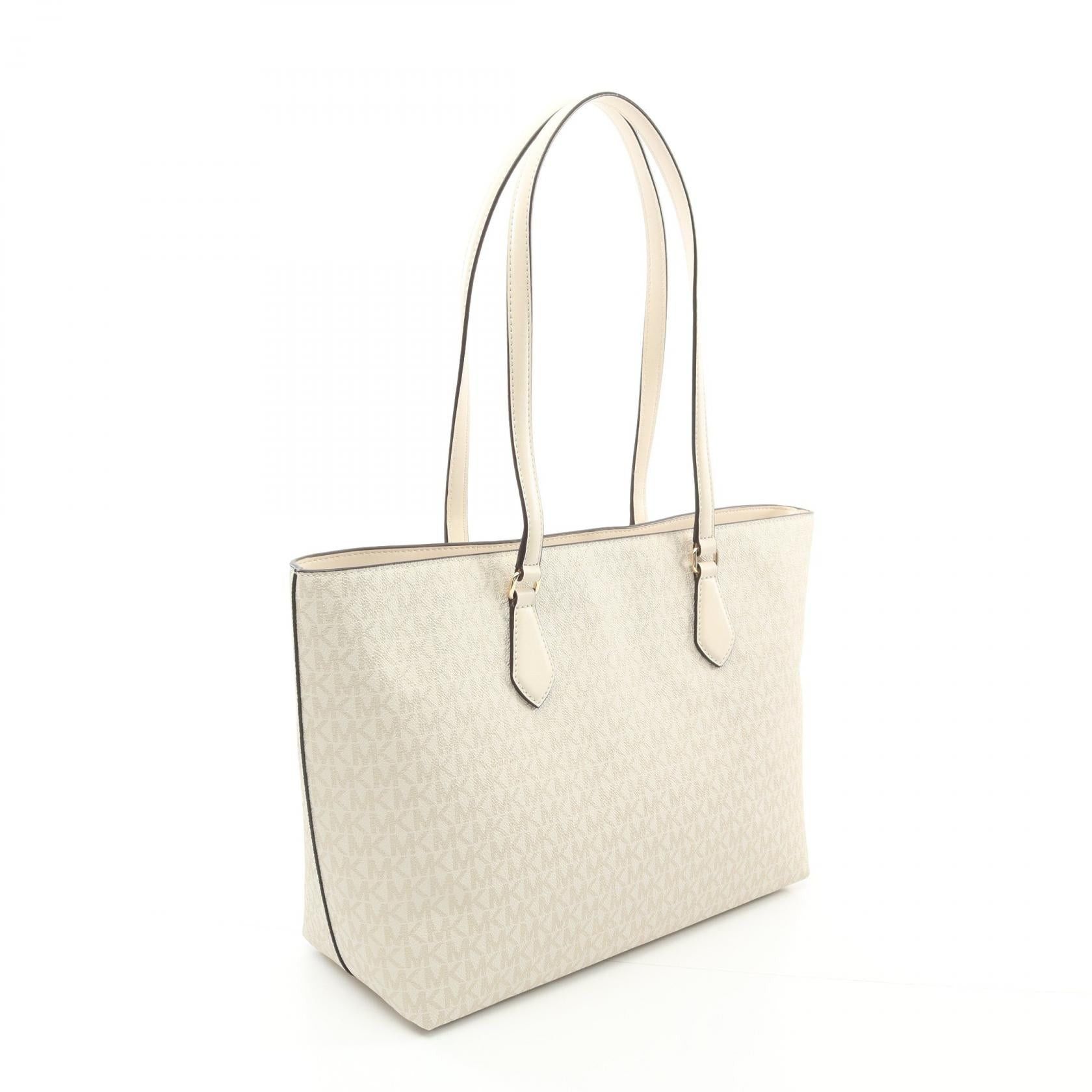 Michael Kors Michael Kors Sheila Mk Signature Handbag Tote Bag Coated Canvas Leather White Size ONE SIZE - 2 Thumbnail