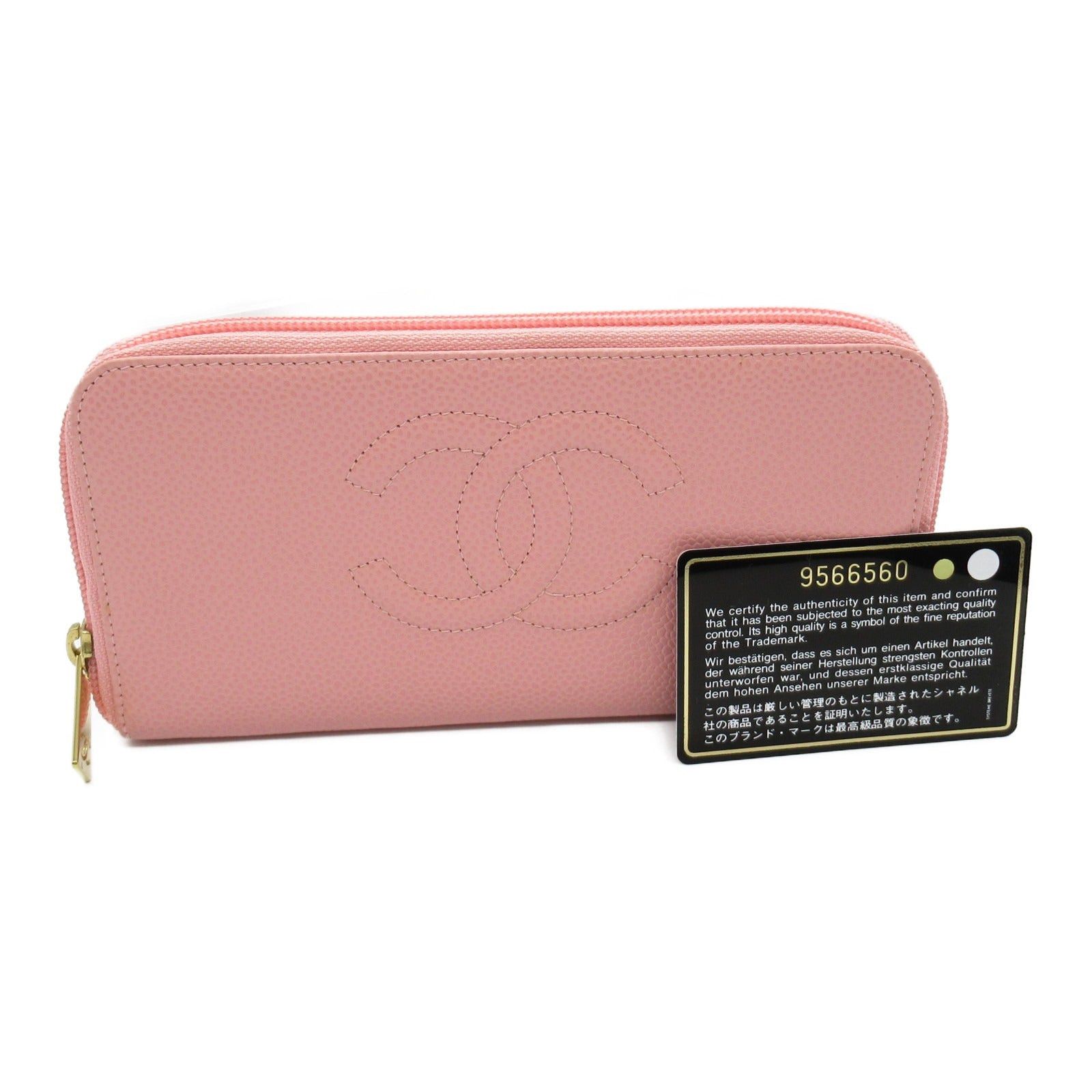 Chanel Chanel Coco Mark Round Long Wallet Zipper Caviar Skin (Grained Calf) Pink Gold Hardware Size ONE SIZE - 10 Thumbnail