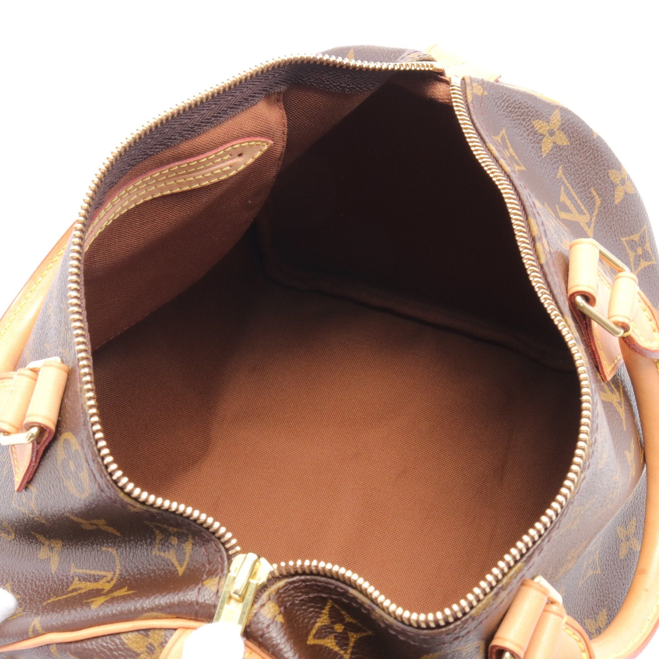 Louis Vuitton Louis Vuitton Speedy 30 Monogram Handbag Leather Brown Size ONE SIZE - 3 Thumbnail