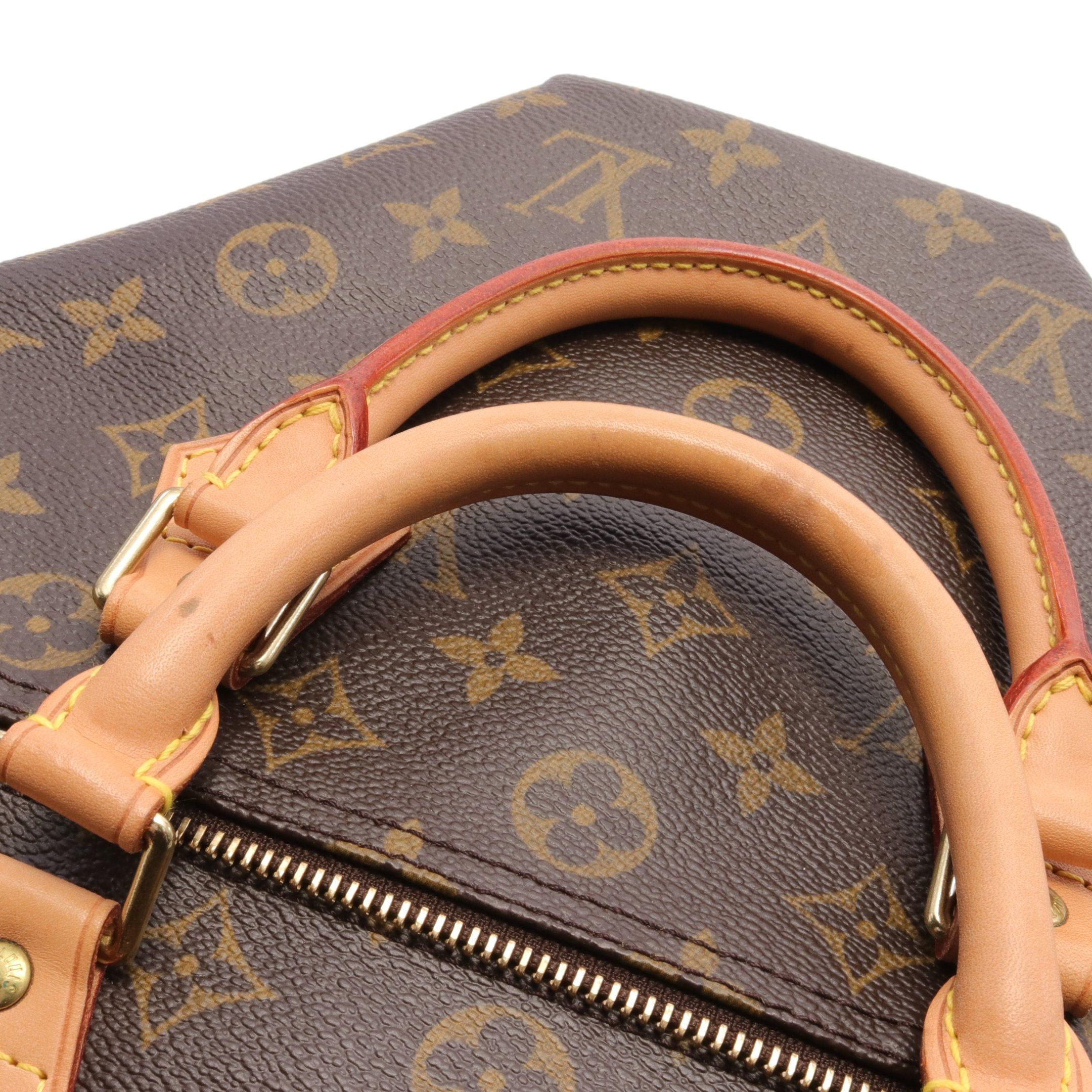 Louis Vuitton Louis Vuitton Speedy 30 Monogram Handbag Leather Brown Size ONE SIZE - 7 Thumbnail
