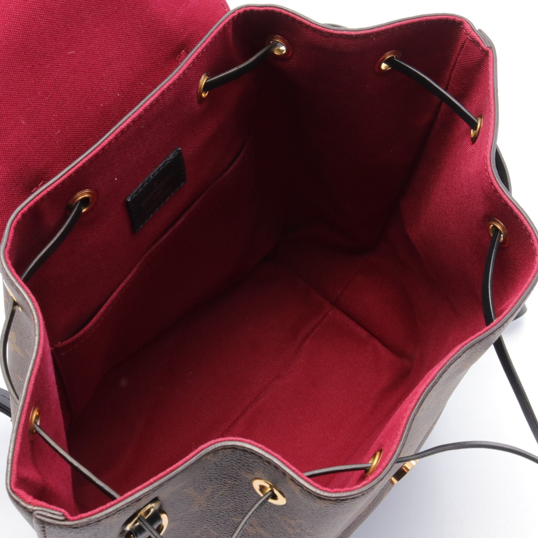 Louis Vuitton Louis Vuitton Montsouris Nm Pm Monogram Backpack Rucksack Leather Brown Black Size ONE SIZE - 3 Thumbnail