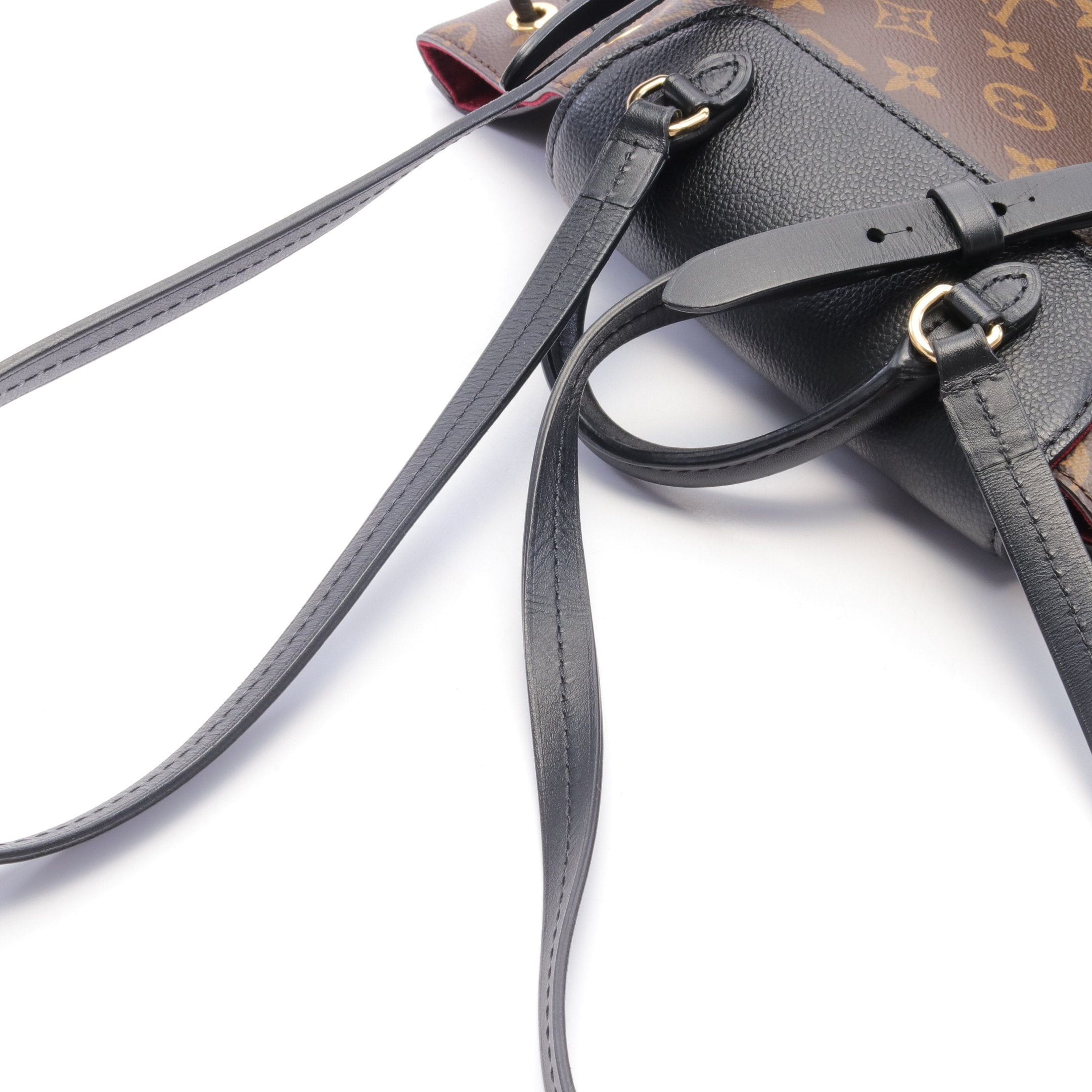 Louis Vuitton Louis Vuitton Montsouris Nm Pm Monogram Backpack Rucksack Leather Brown Black Size ONE SIZE - 7 Thumbnail