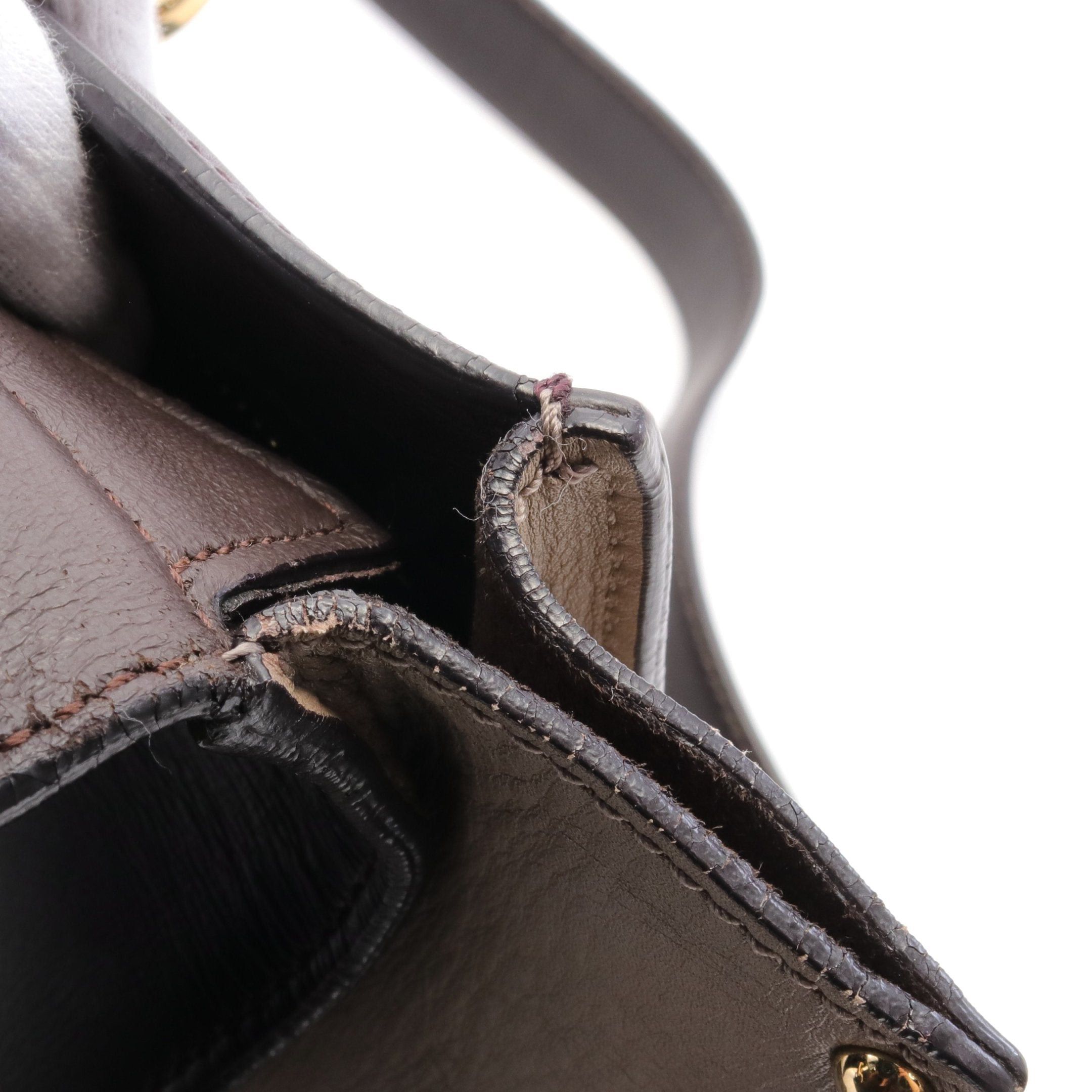 Salvatore Ferragamo Salvatore Ferragamo Gancini Handbag Leather Dark Purple Brown Gray Beige Size ONE SIZE - 5 Thumbnail