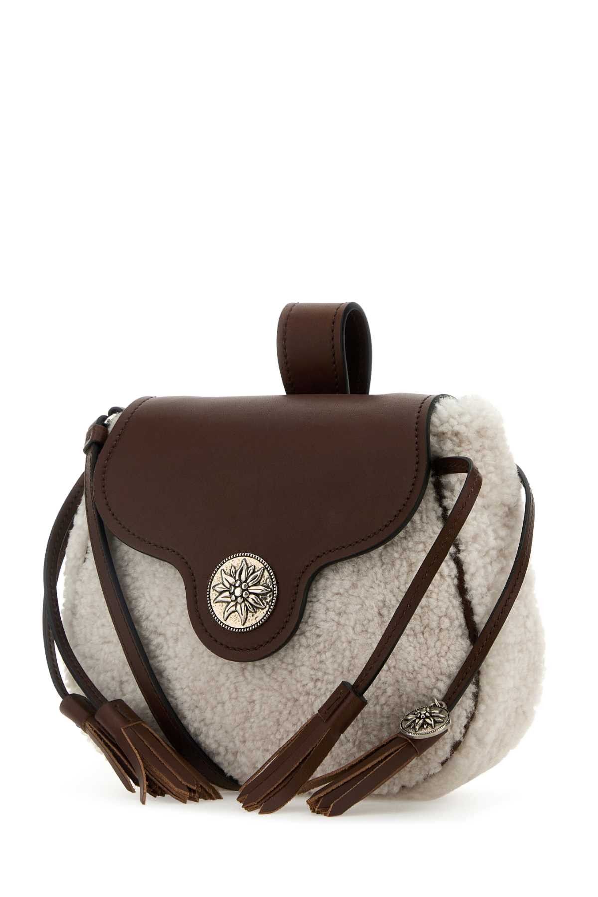 Sand Shearling Crossbody Bag