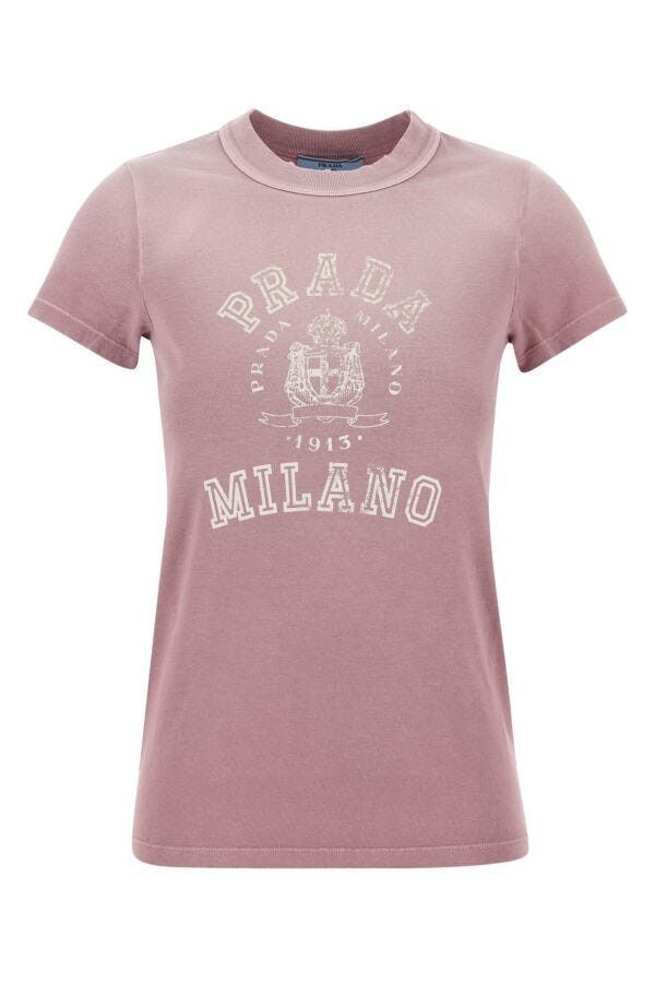 Prada Pink Cotton T-Shirt Size S / US 4 / IT 40 - 3 Thumbnail