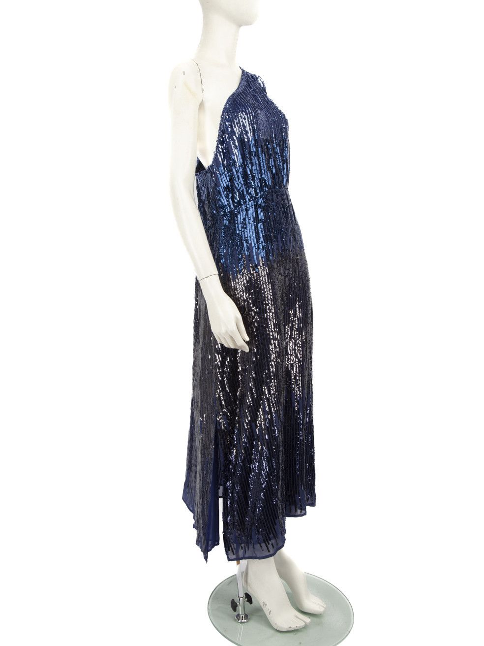 RIXO Blue Sequinned Maxi Dress Size XL / US 12-14 / IT 48-50 - 2 Thumbnail