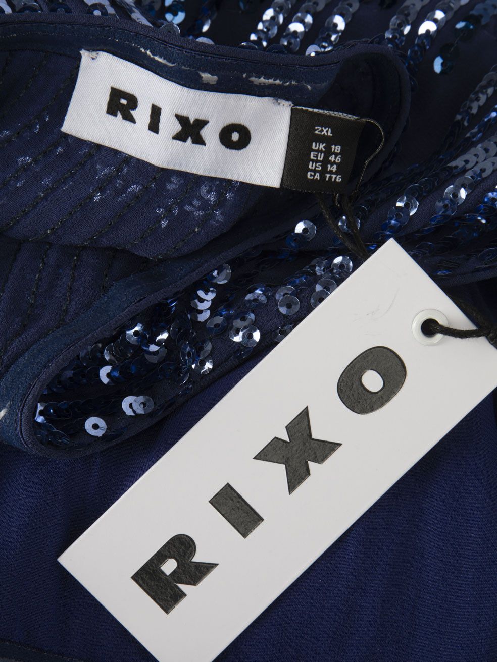 RIXO Blue Sequinned Maxi Dress Size XL / US 12-14 / IT 48-50 - 5 Thumbnail