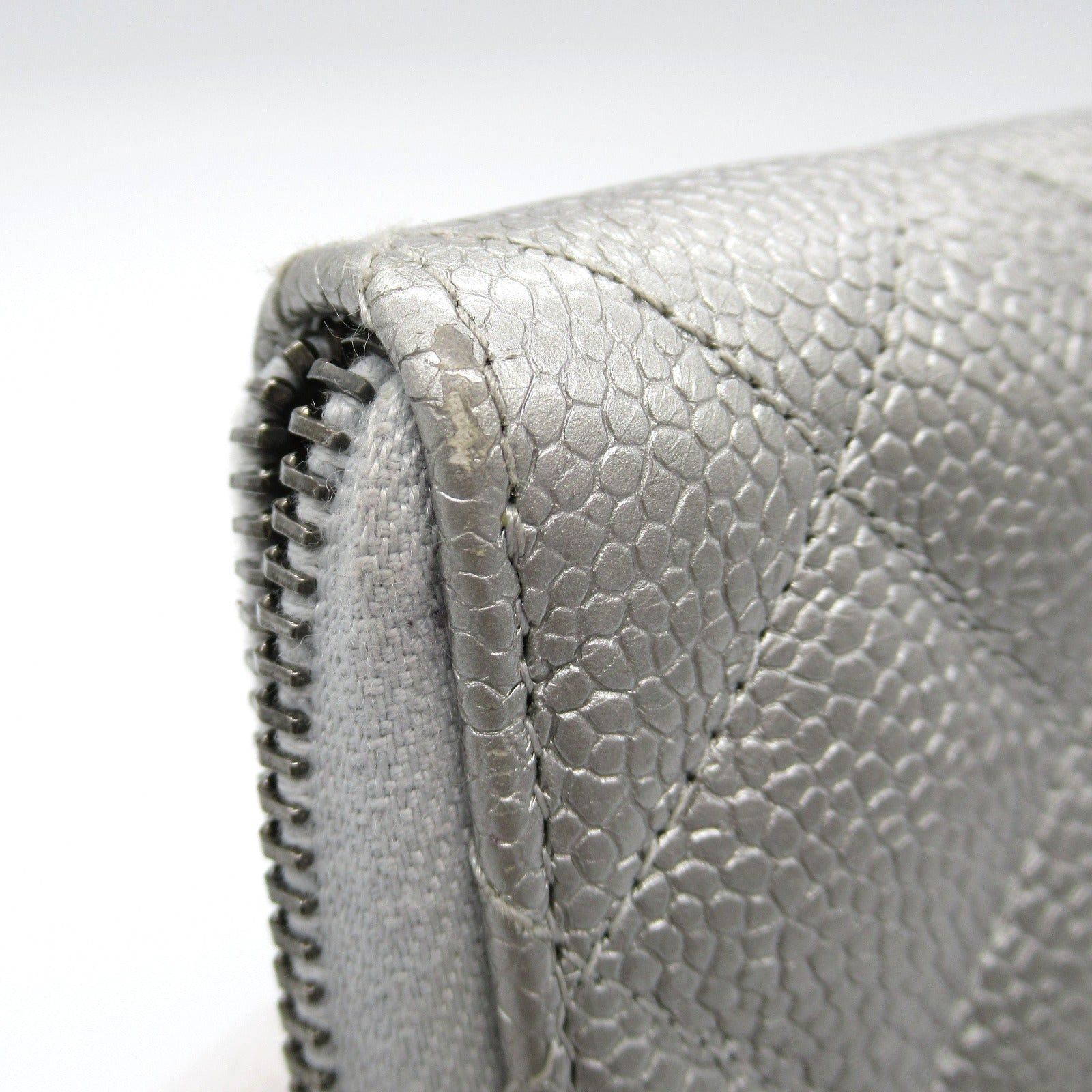 Chanel Chanel Matelasse Round Long Wallet Zipper Leather Grained Calfskin Silver Hardware Size ONE SIZE - 11 Thumbnail