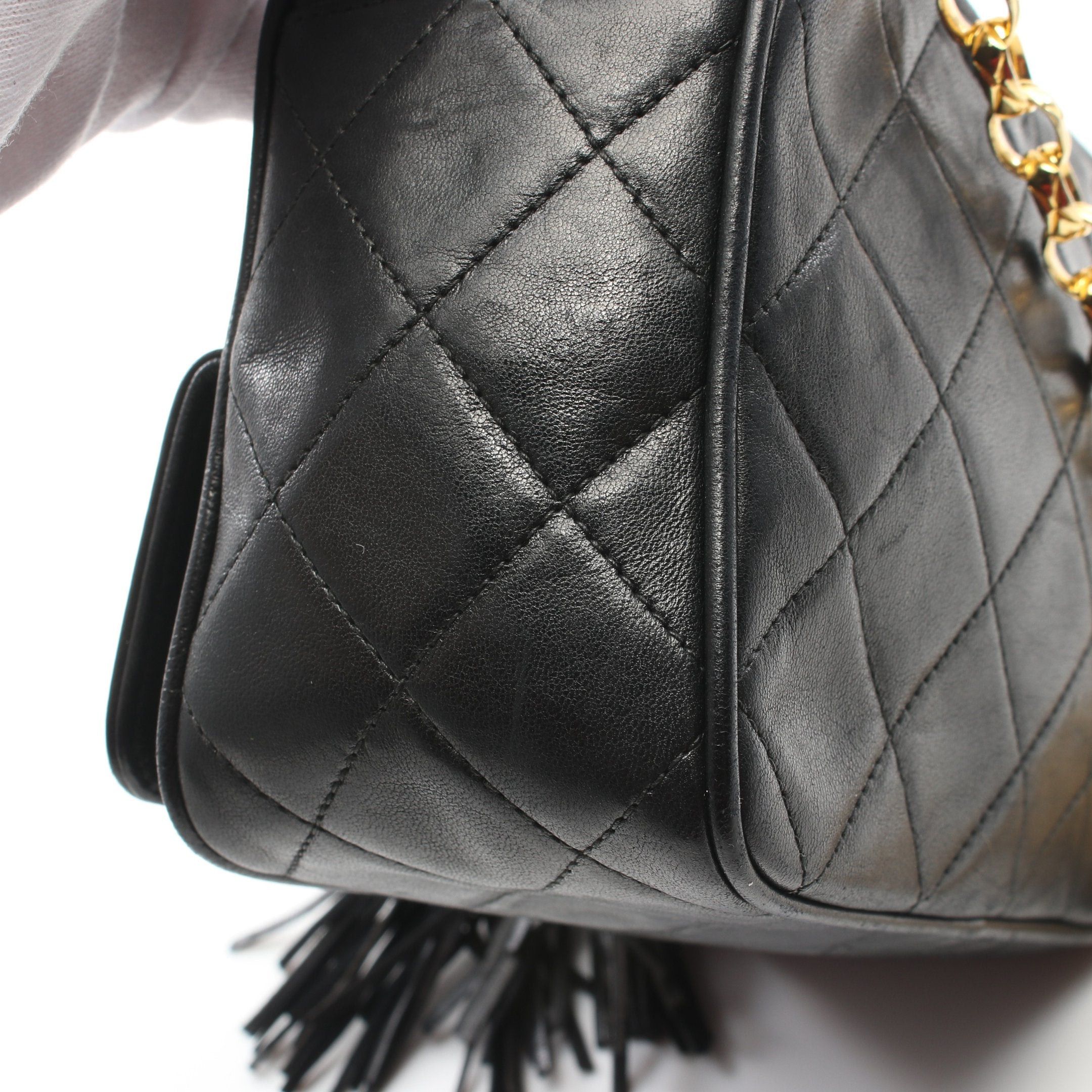 Chanel Chanel Matelasse Chain Shoulder Bag Lambskin Black Gold Hardware Size ONE SIZE - 7 Thumbnail