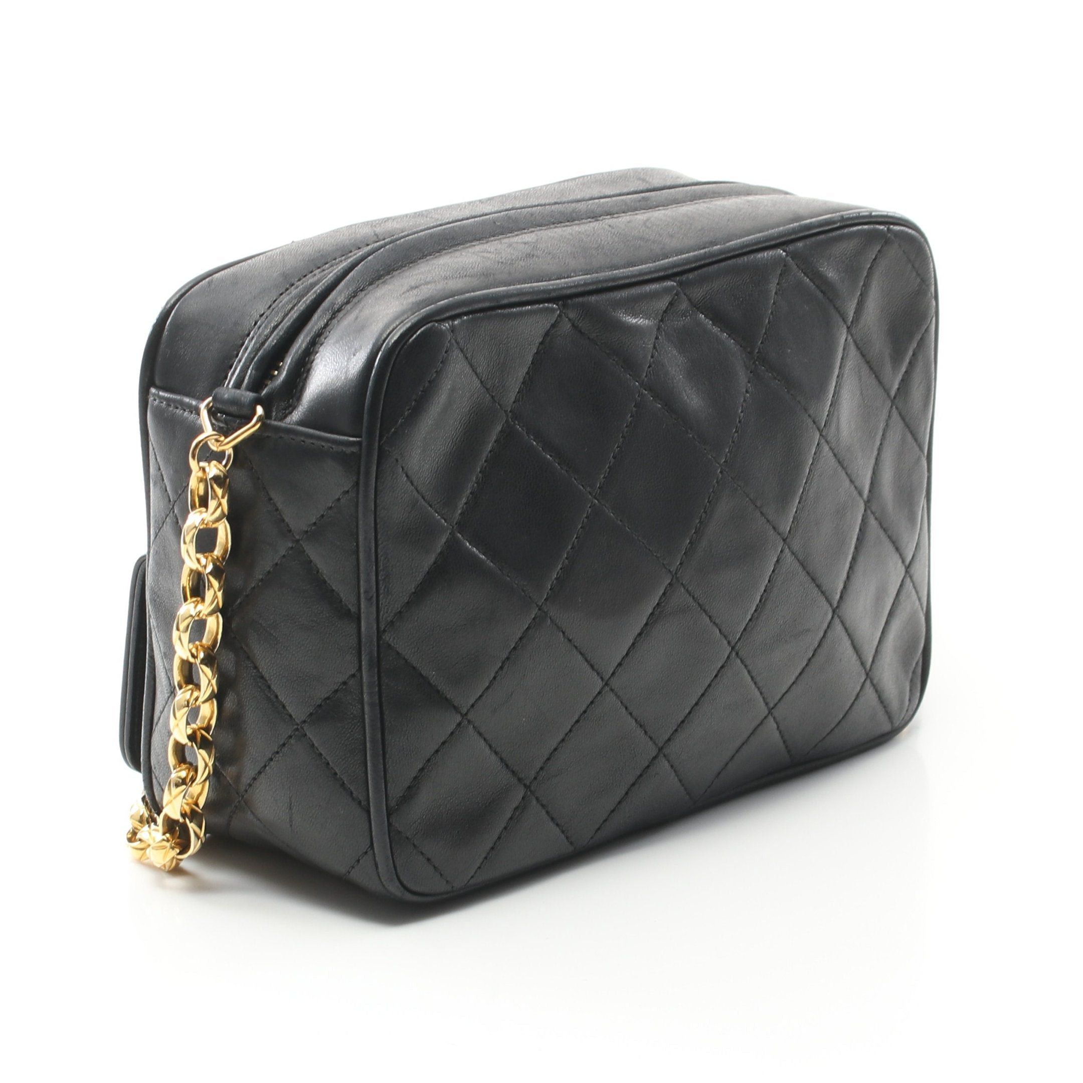 Chanel Chanel Matelasse Chain Shoulder Bag Lambskin Black Gold Hardware Size ONE SIZE - 2 Thumbnail