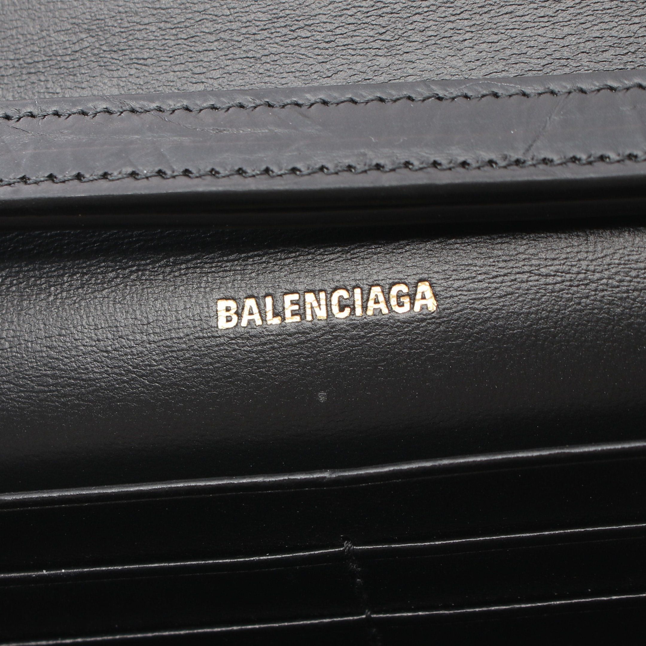 Balenciaga Balenciaga Crush Clutch Bag Chain Wallet Leather Black Size ONE SIZE - 4 Thumbnail