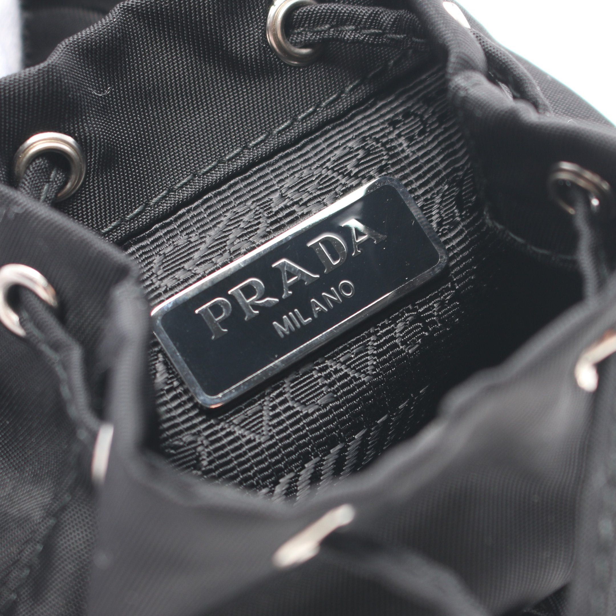 Prada Prada Tessuto Travel Backpack Bag Charm Key Ring Nylon Saffiano Leather Black Size ONE SIZE - 4 Thumbnail