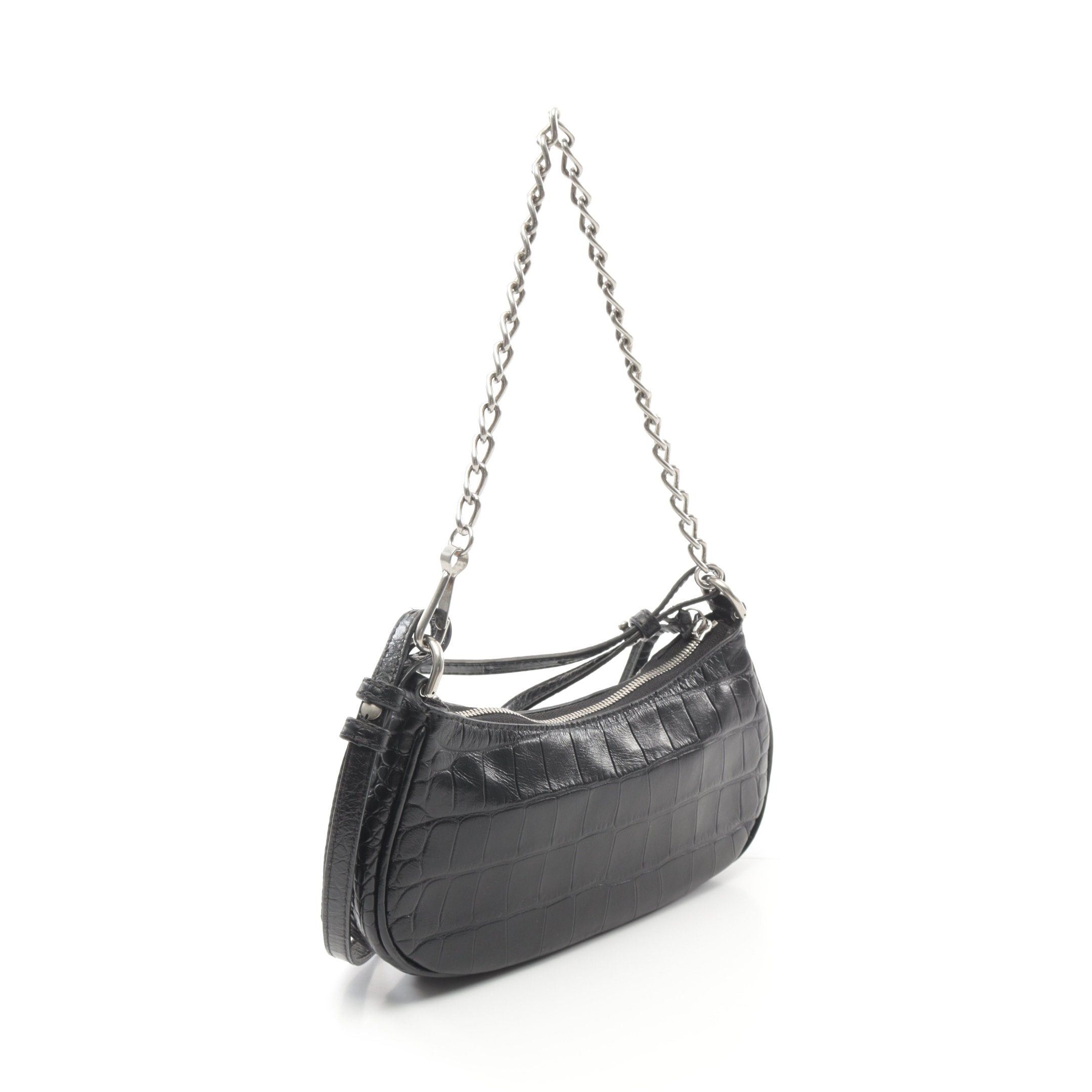 Balenciaga Balenciaga Le Cagole Mini Bb Cagoule Chain Handbag Leather Black Size ONE SIZE - 2 Thumbnail