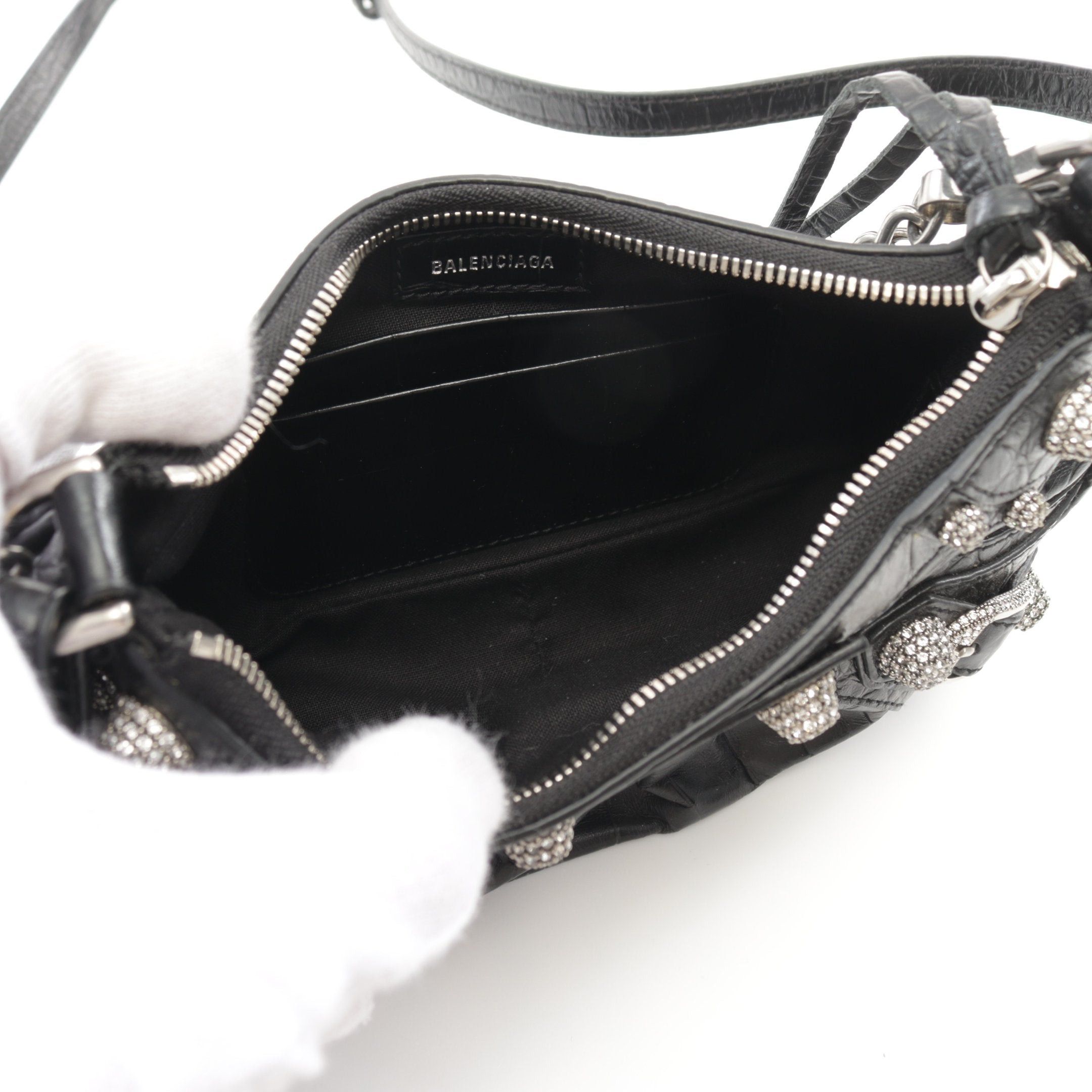 Balenciaga Balenciaga Le Cagole Mini Bb Cagoule Chain Handbag Leather Black Size ONE SIZE - 3 Thumbnail