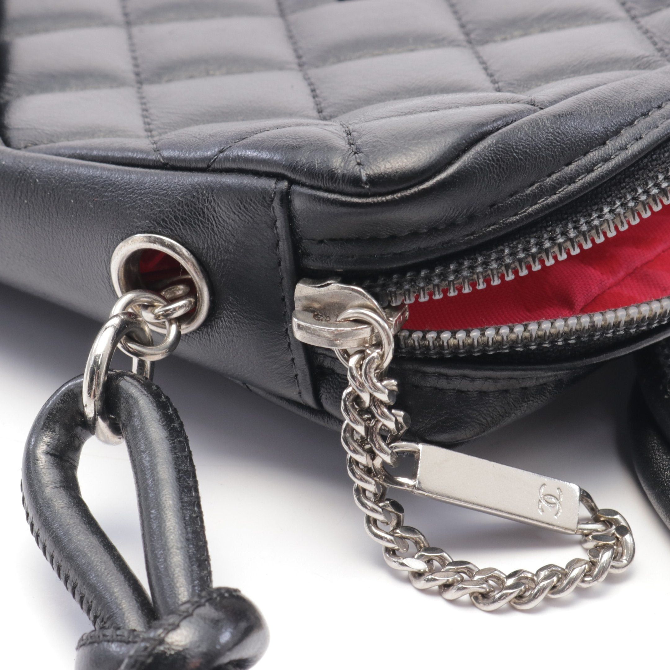 Chanel Chanel Cambon Line Pochette Shoulder Bag Leather Black Silver Hardware Size ONE SIZE - 8 Thumbnail