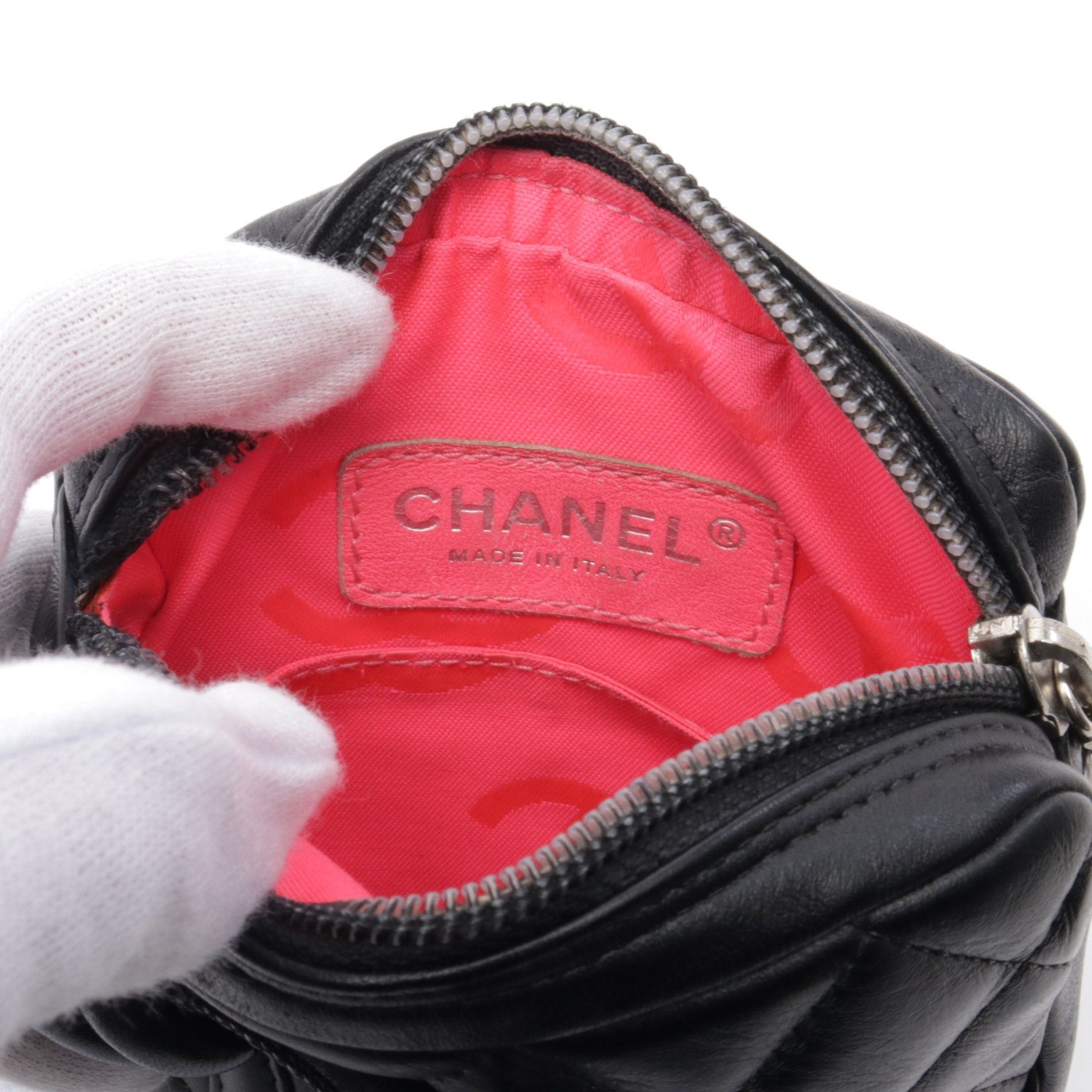 Chanel Chanel Cambon Line Pochette Shoulder Bag Leather Black Silver Hardware Size ONE SIZE - 4 Thumbnail