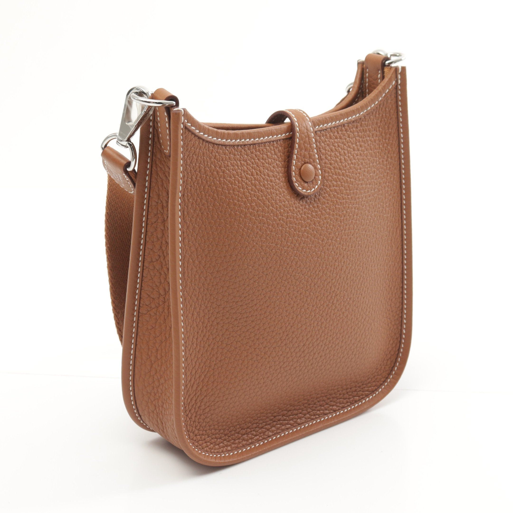 Hermes Hermes Evelyn Tpm Gold Shoulder Bag Clemence Leather Light Brown Silver Hardware Double Engraved Size ONE SIZE - 2 Thumbnail