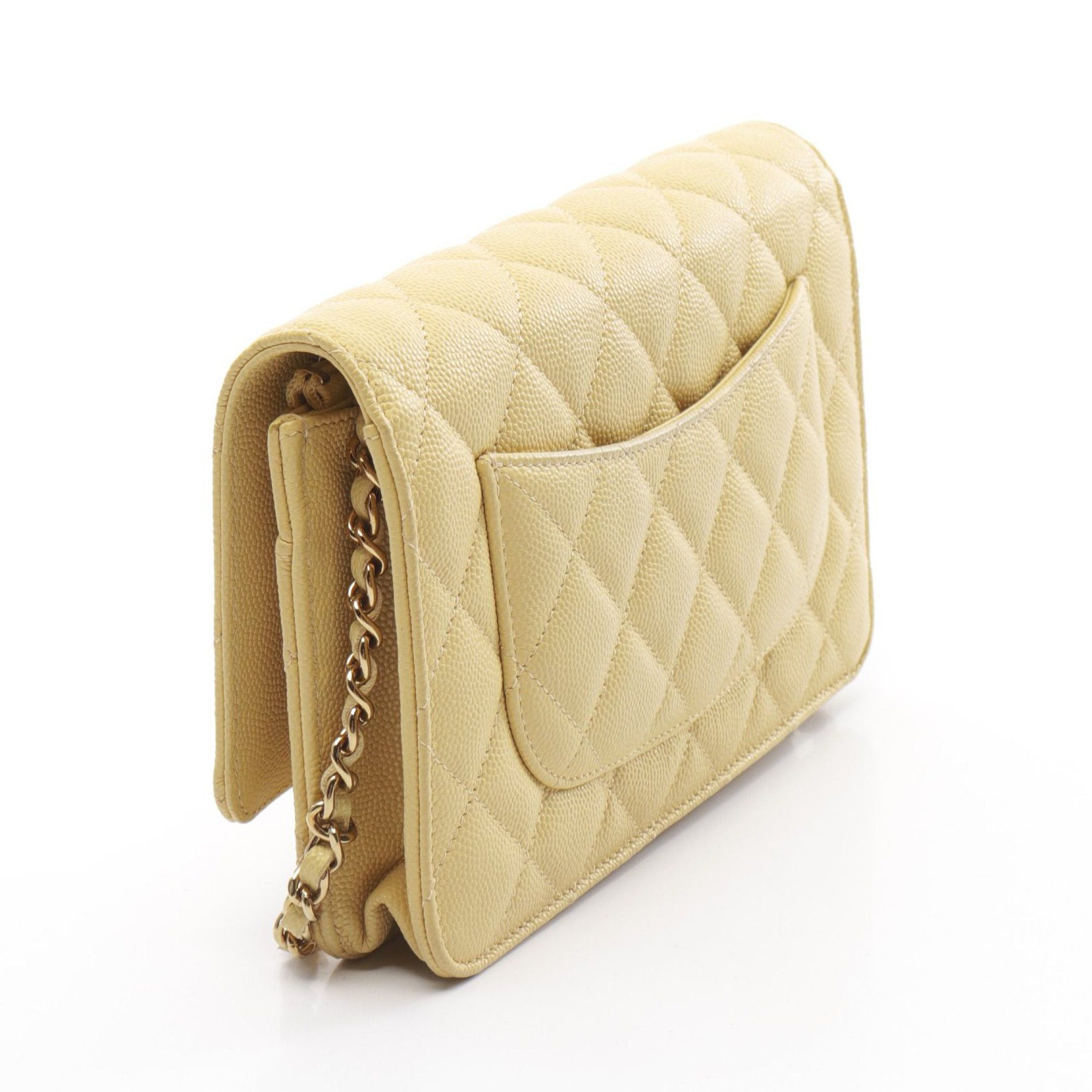 Chanel Chanel Matelasse Chain Wallet Caviar Skin Light Yellow Gold Hardware Size ONE SIZE - 2 Thumbnail