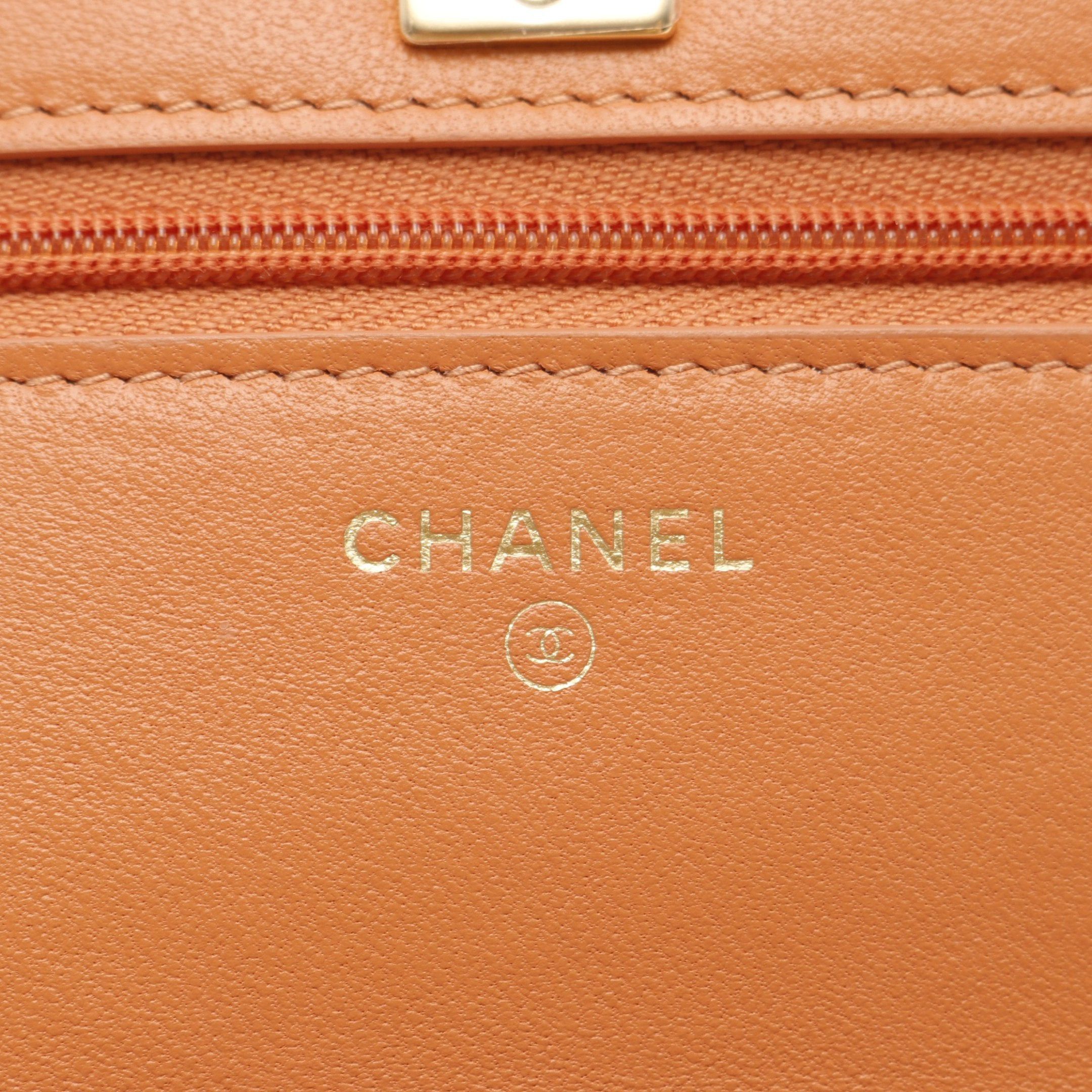 Chanel Chanel Matelasse Chain Wallet Lambskin Orange Gold Hardware Size ONE SIZE - 4 Thumbnail
