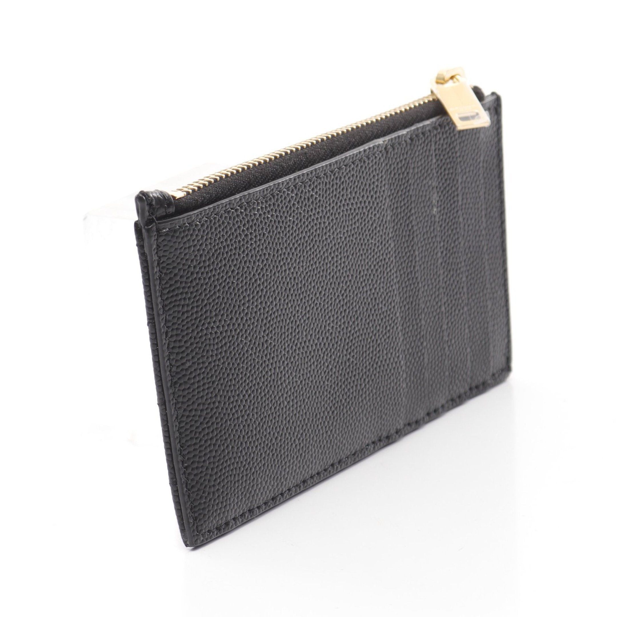 Yves Saint Laurent Yves Saint Laurent Monogram Fragment Zip Card Case Coin Purse Leather Black Size ONE SIZE - 2 Thumbnail